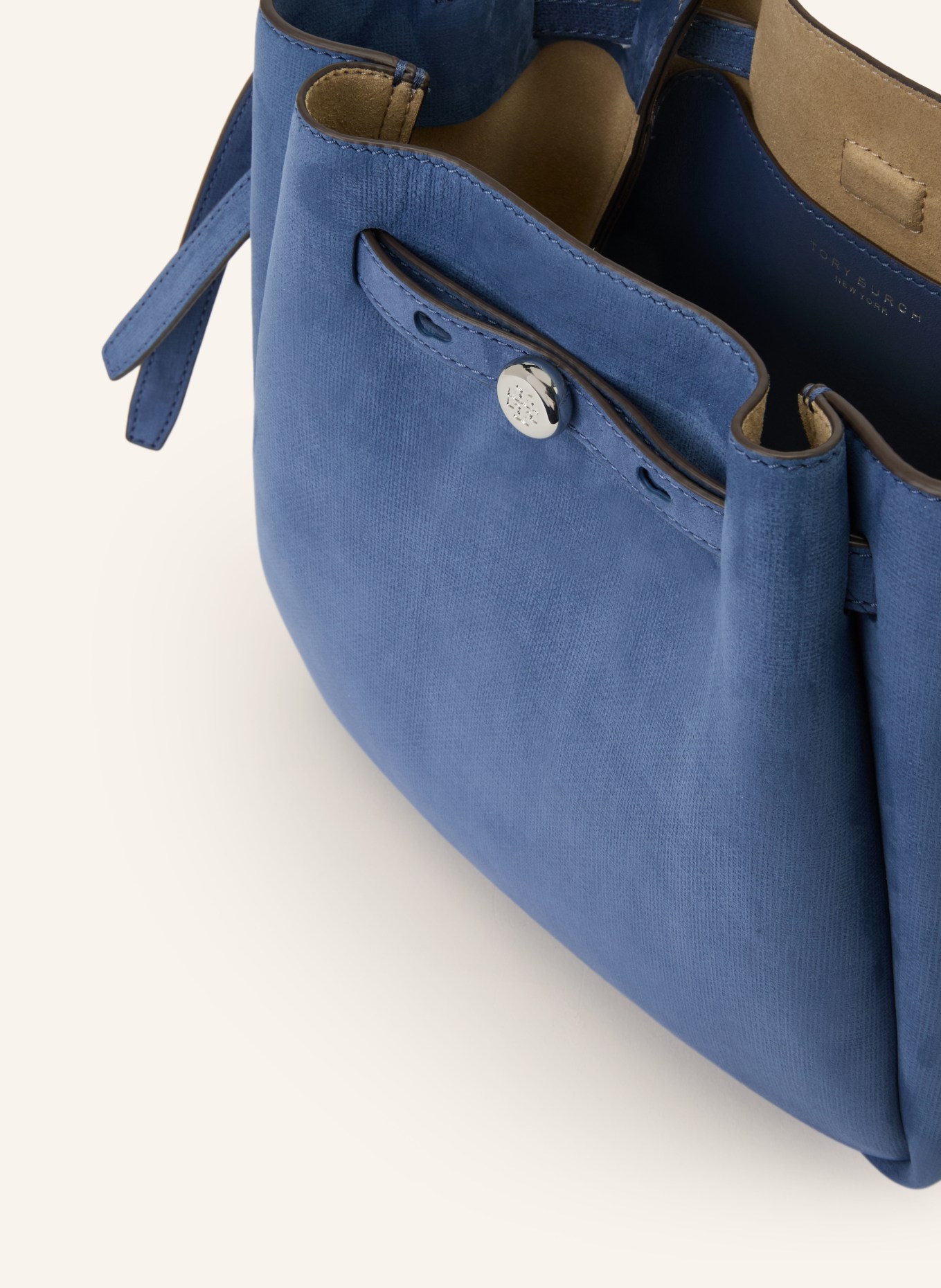 TORY BURCH Beuteltasche ROMY mit Nieten: BLAU