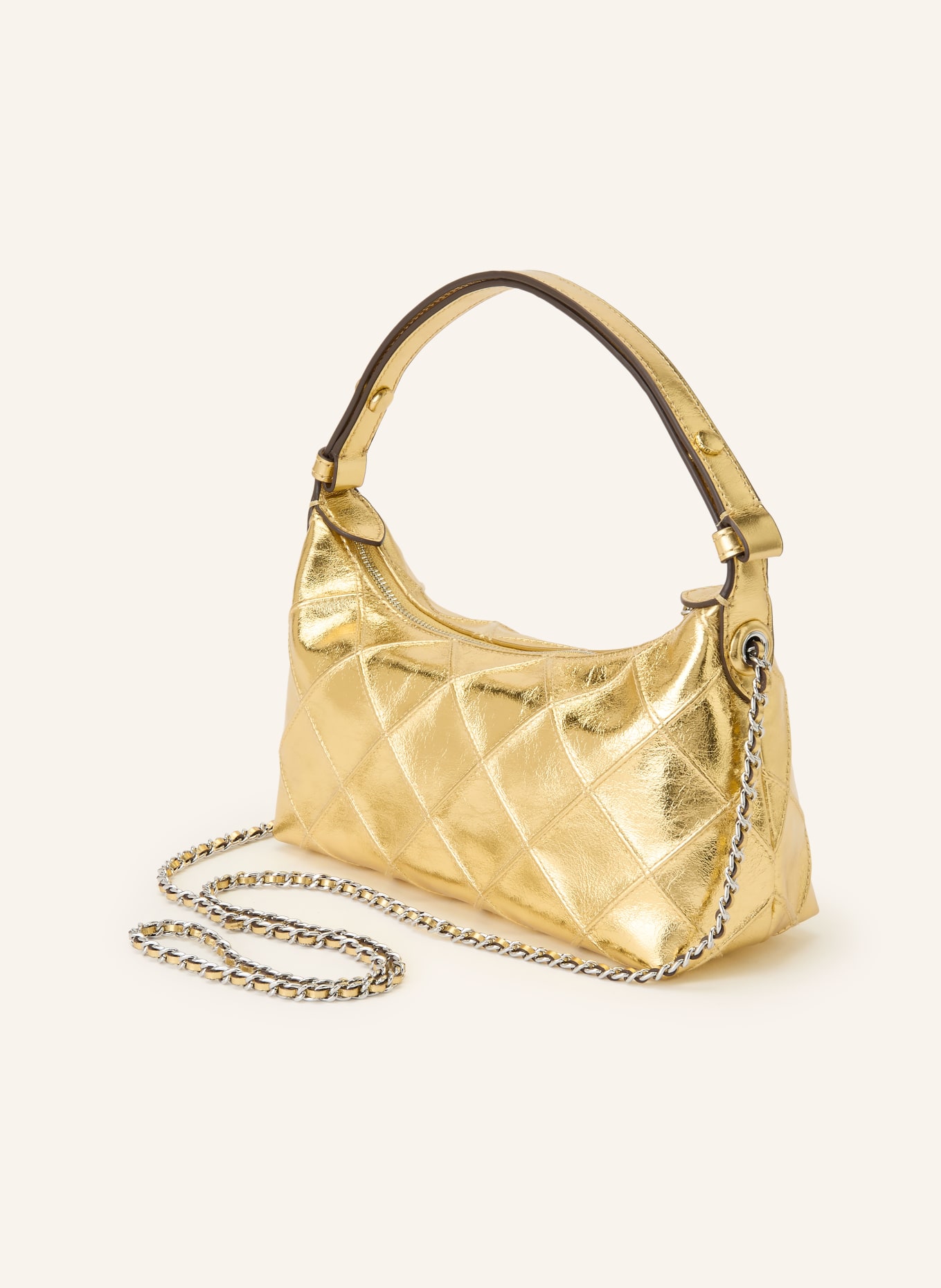 TORY BURCH FLEMING Shoulder Bag: GOLD / SILVER