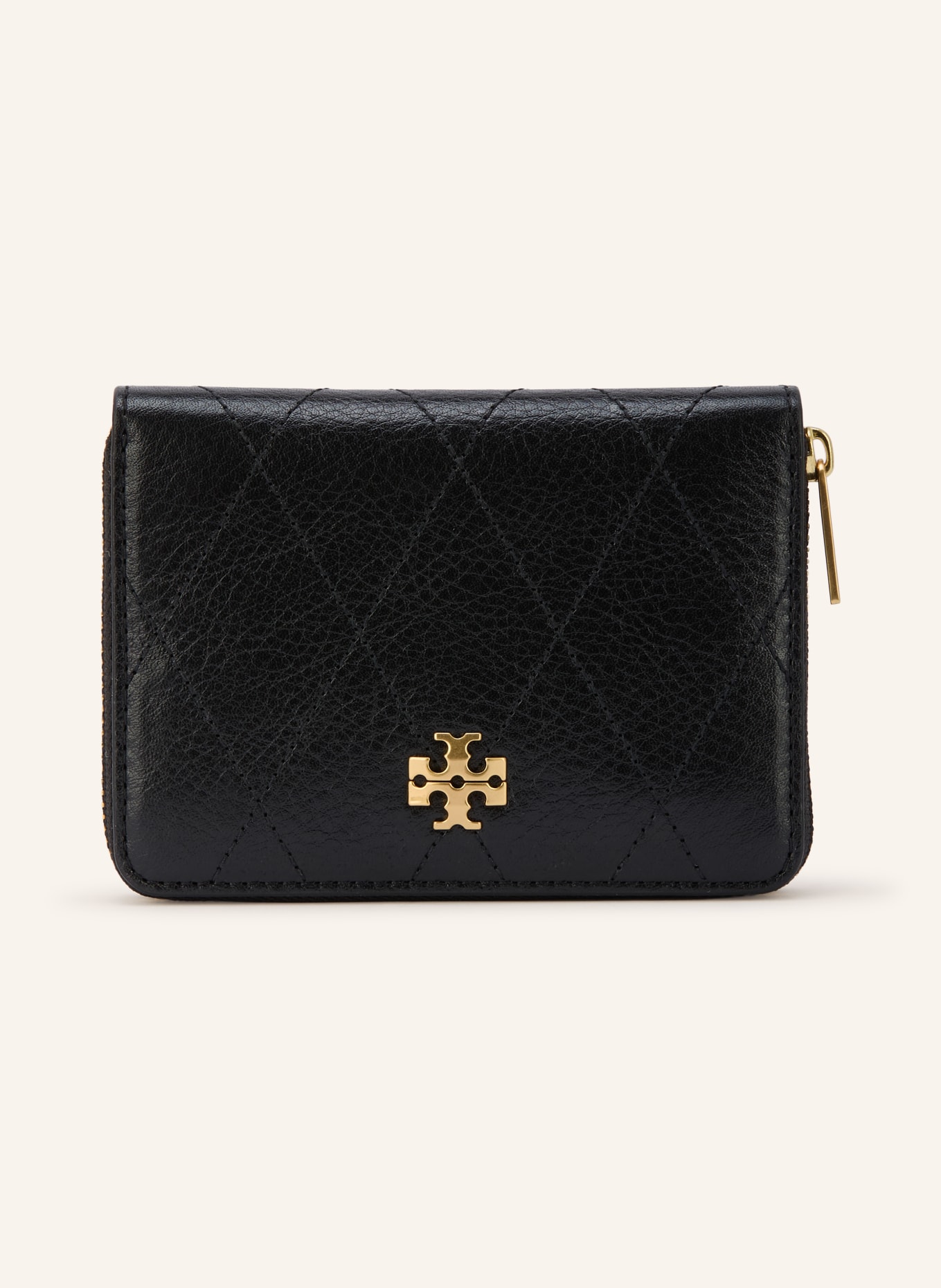 TORY BURCH Portfel CHARLIE: CZARNY / ZŁOTY