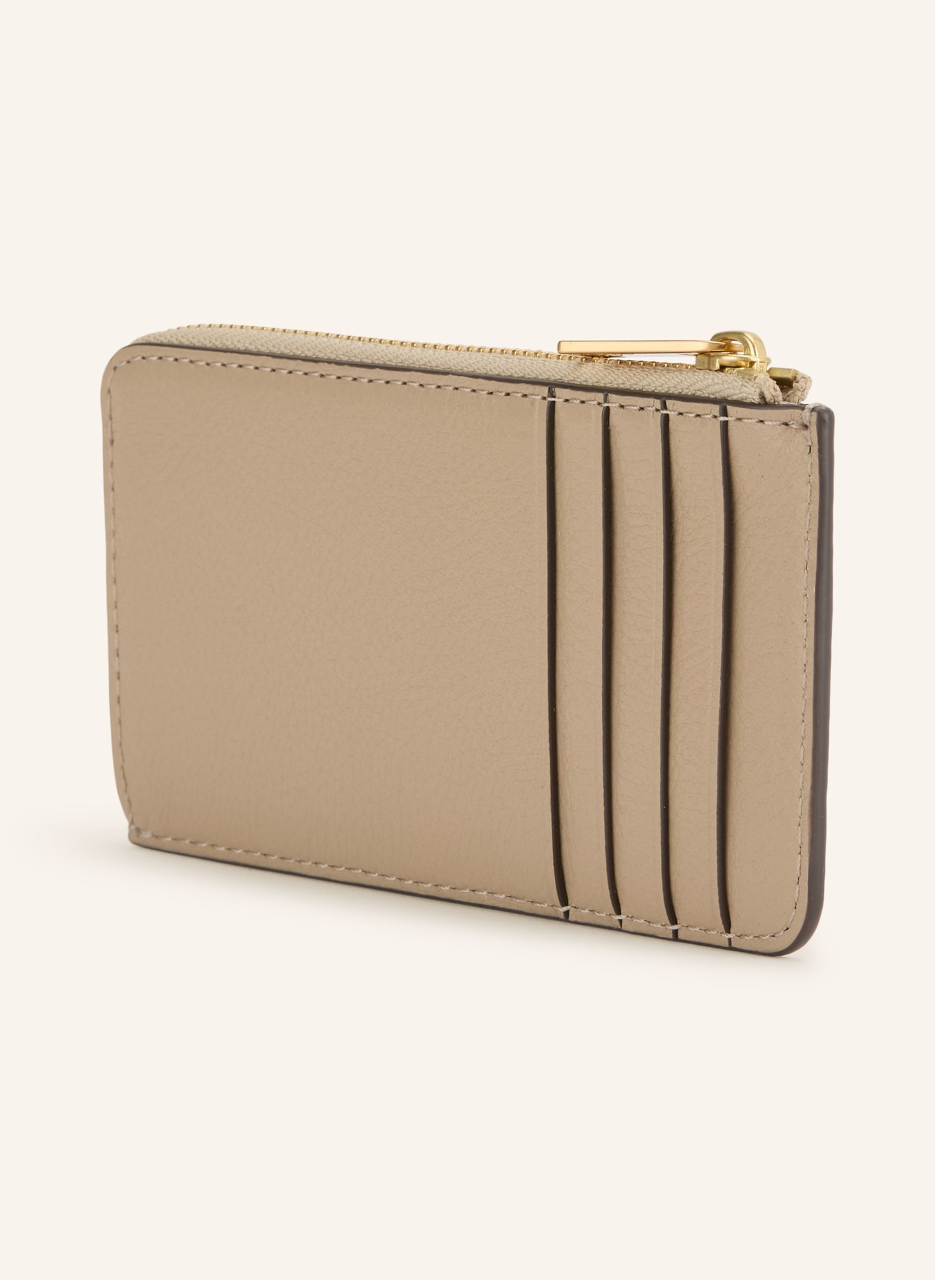 TORY BURCH Porte-cartes CHARLIE: MARRON CLAIR / OR