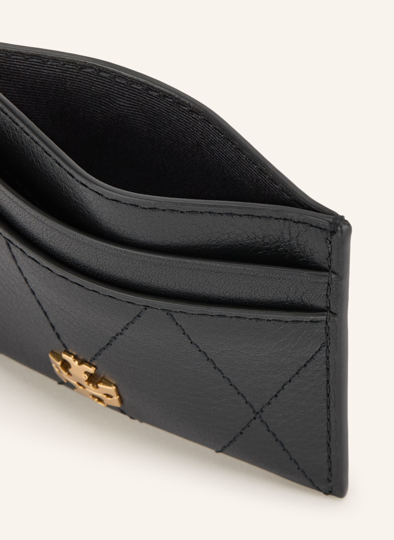 TORY BURCH Porte-cartes CHARLIE: NOIR / OR