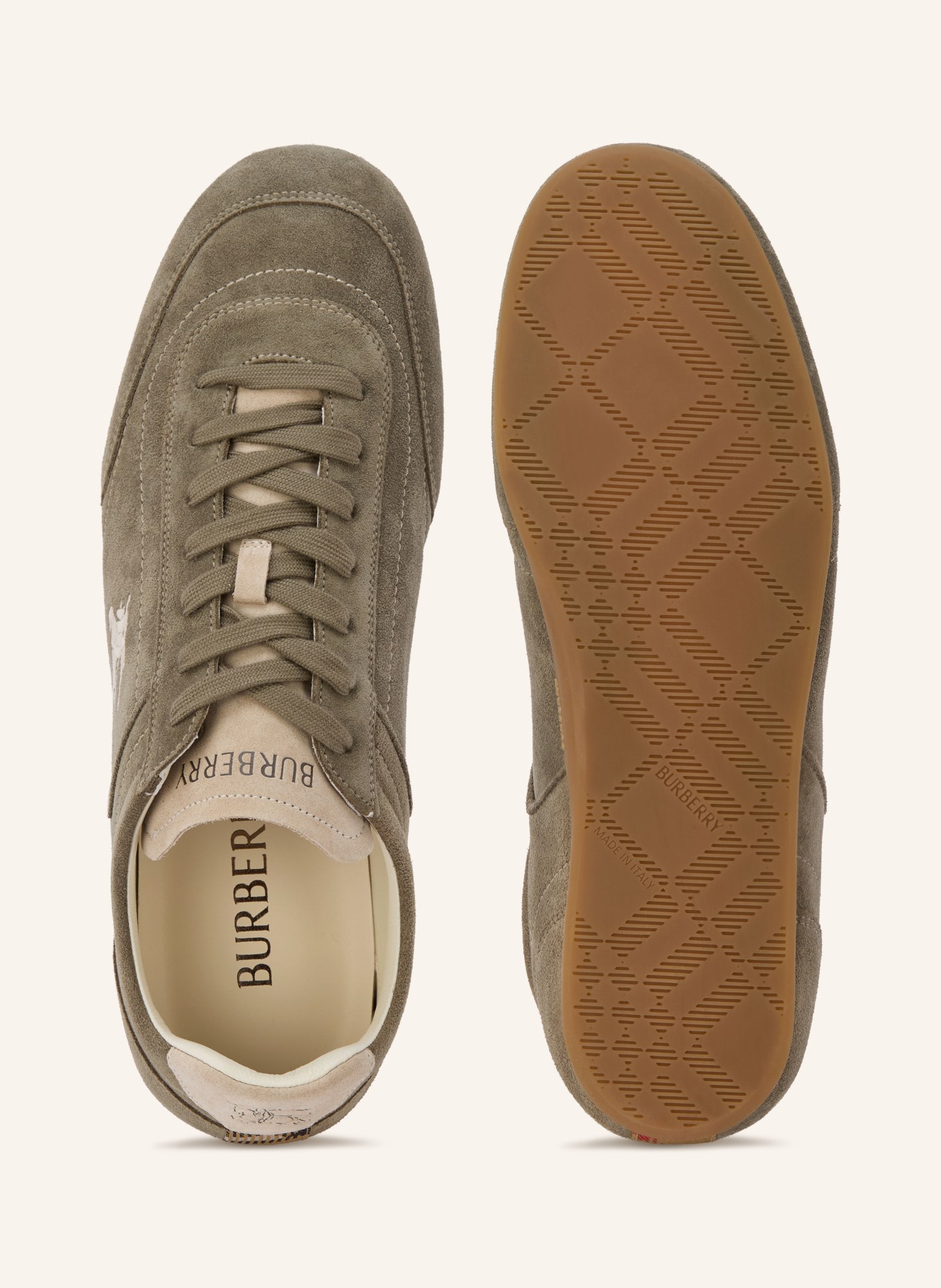 BURBERRY KNIGHT Sneakers: OLIVE / ECRU