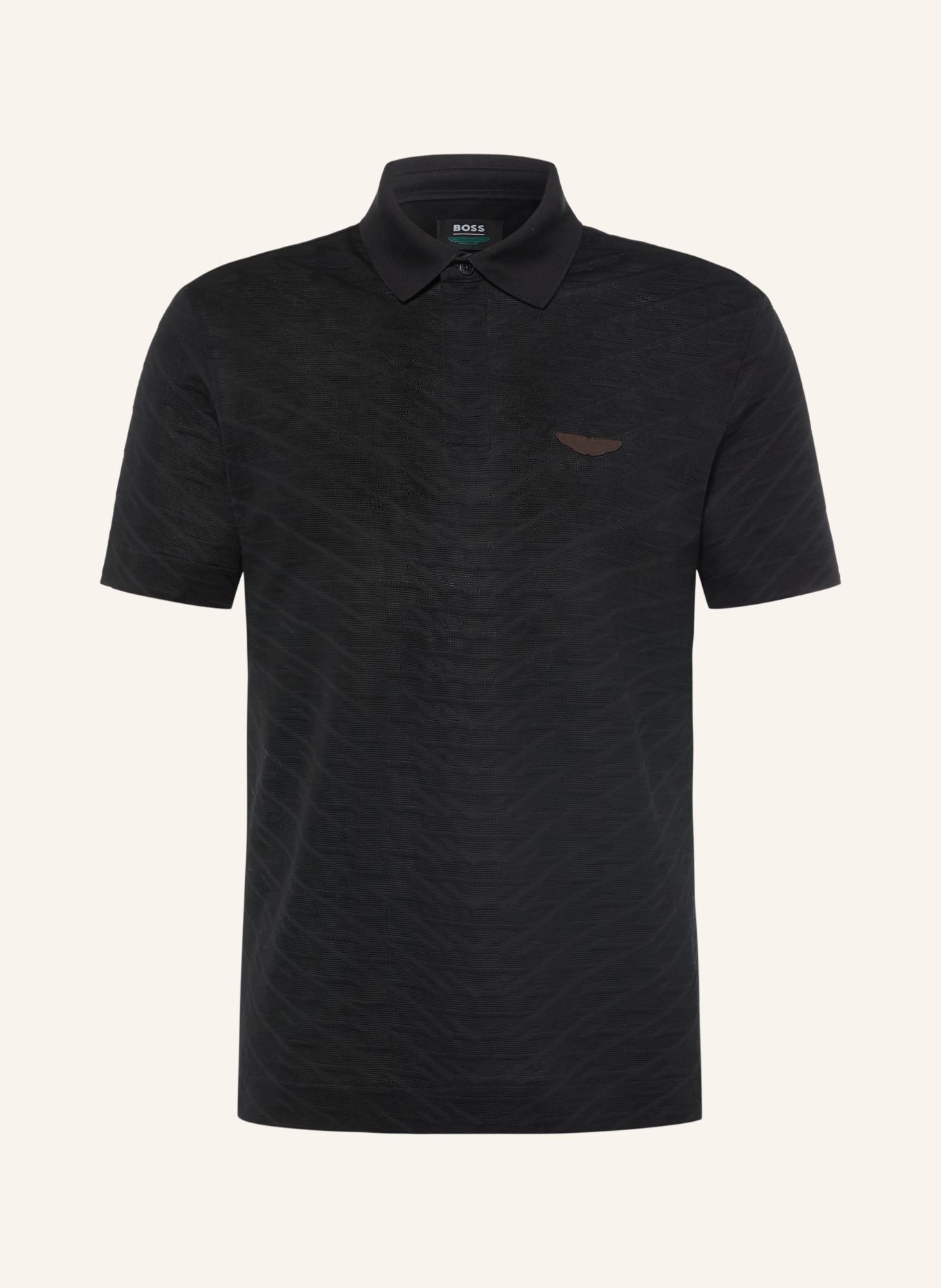 BOSS Jacquard-Poloshirt C-PROUT Regular Fit: ZWART