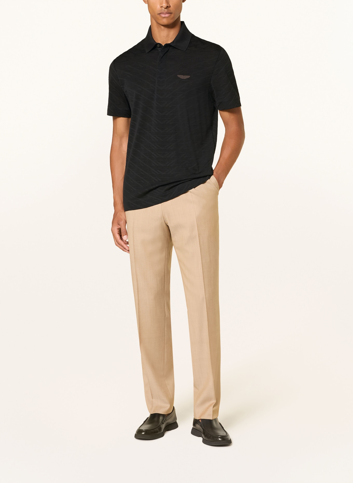 BOSS Jacquard-Poloshirt C-PROUT Regular Fit: ZWART