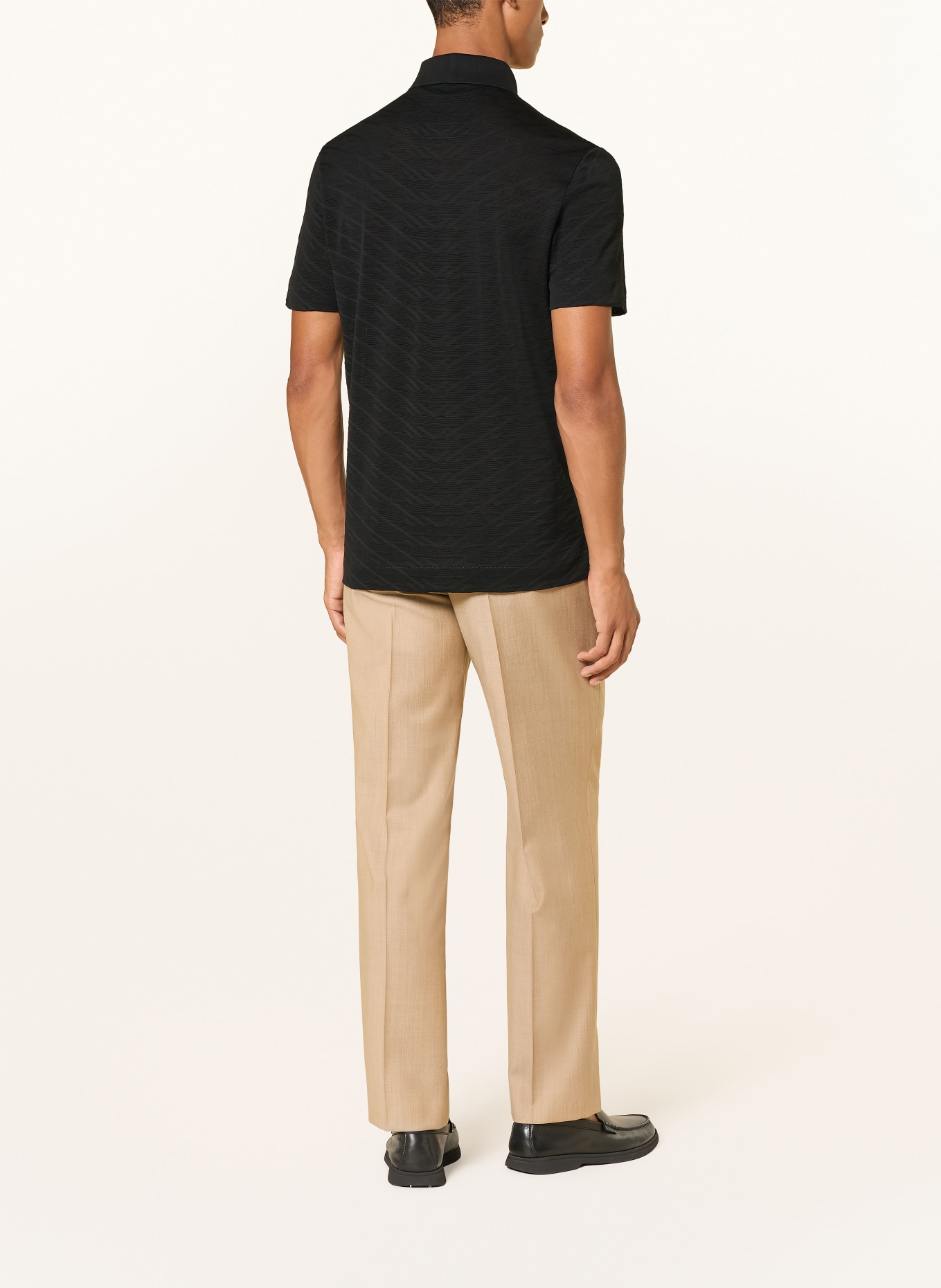 BOSS Jacquard-Poloshirt C-PROUT Regular Fit: ZWART