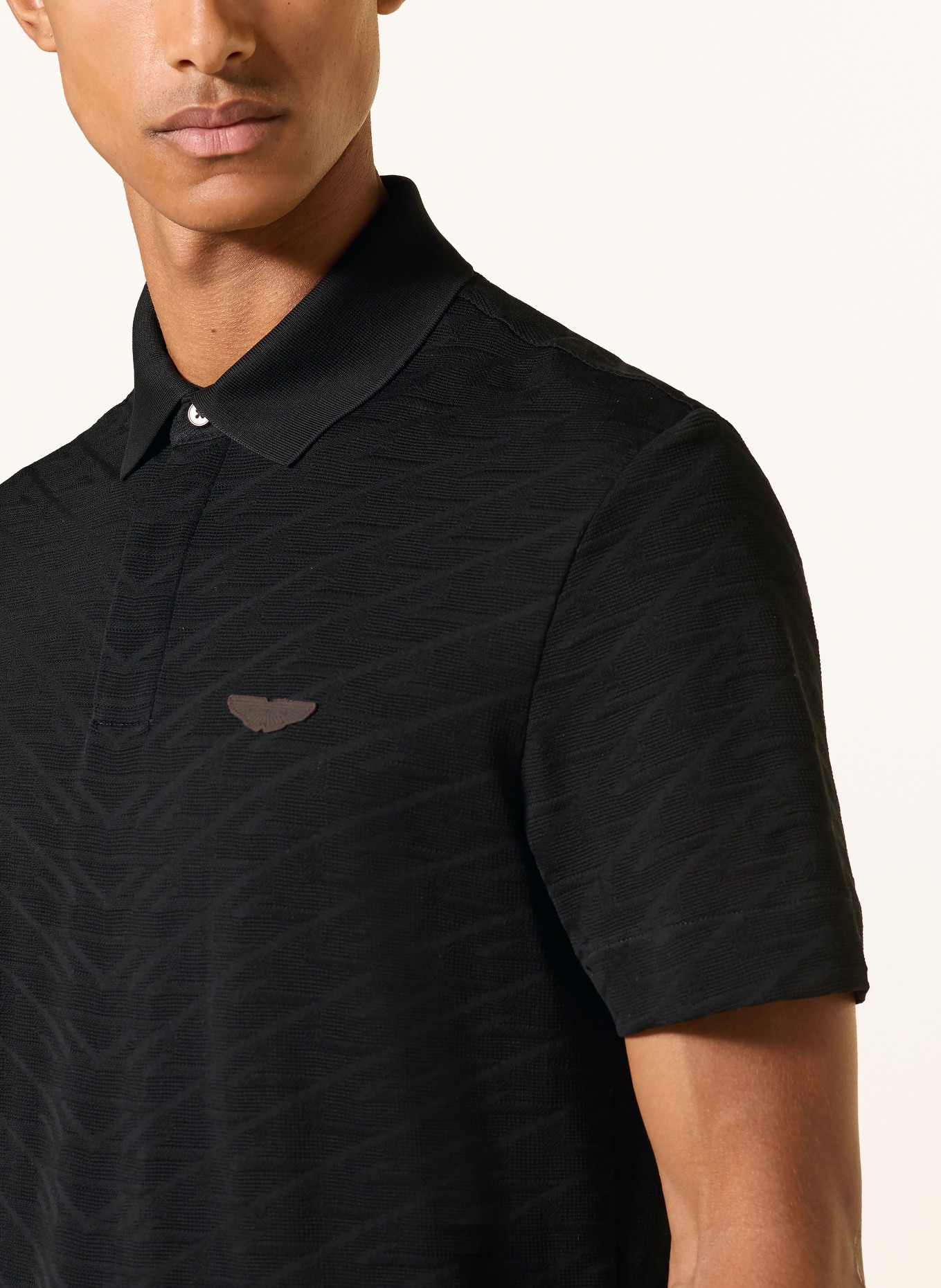 BOSS Jacquard-Poloshirt C-PROUT Regular Fit: ZWART