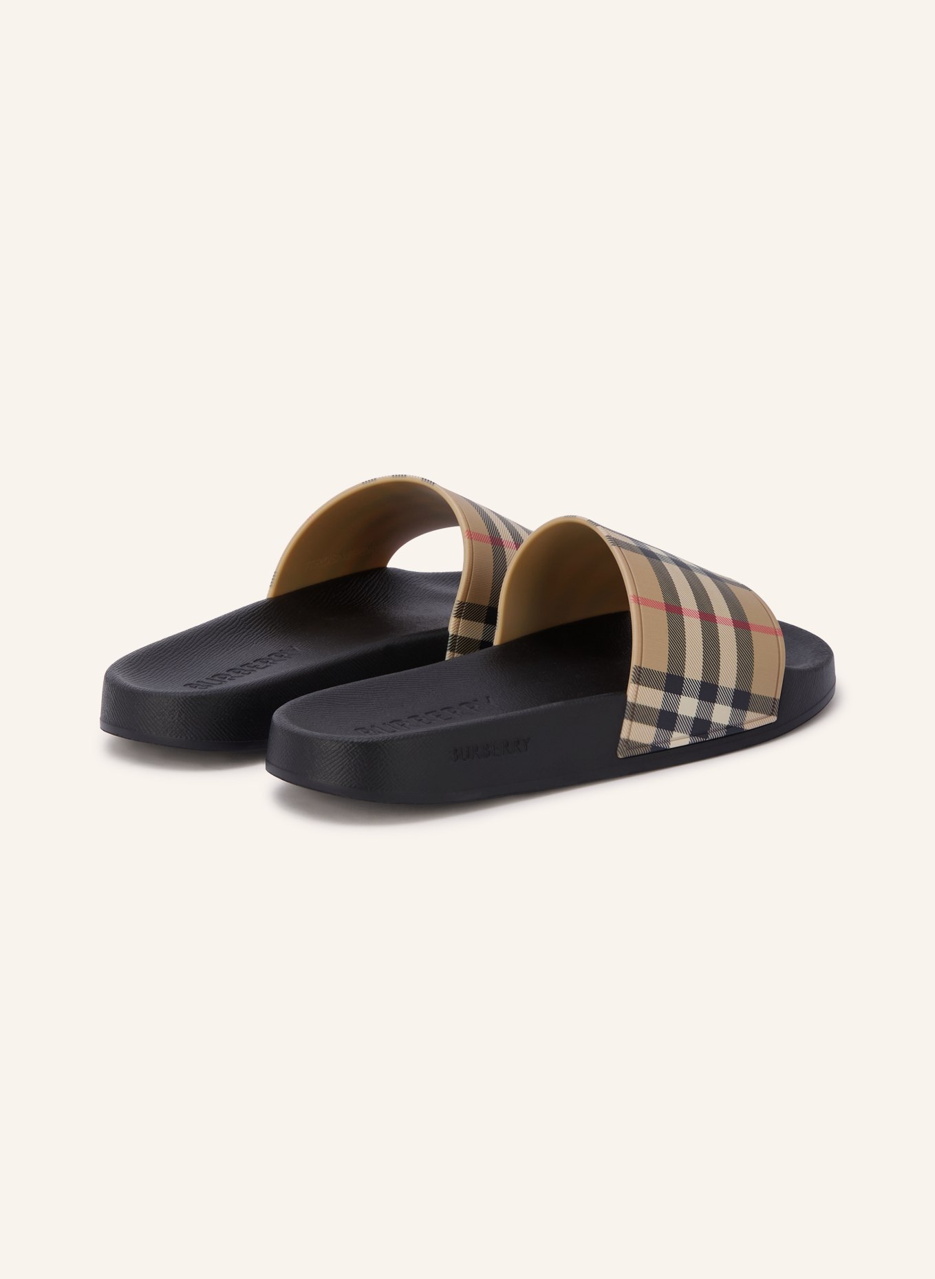 BURBERRY FURLEY slides: BLACK / BEIGE / RED