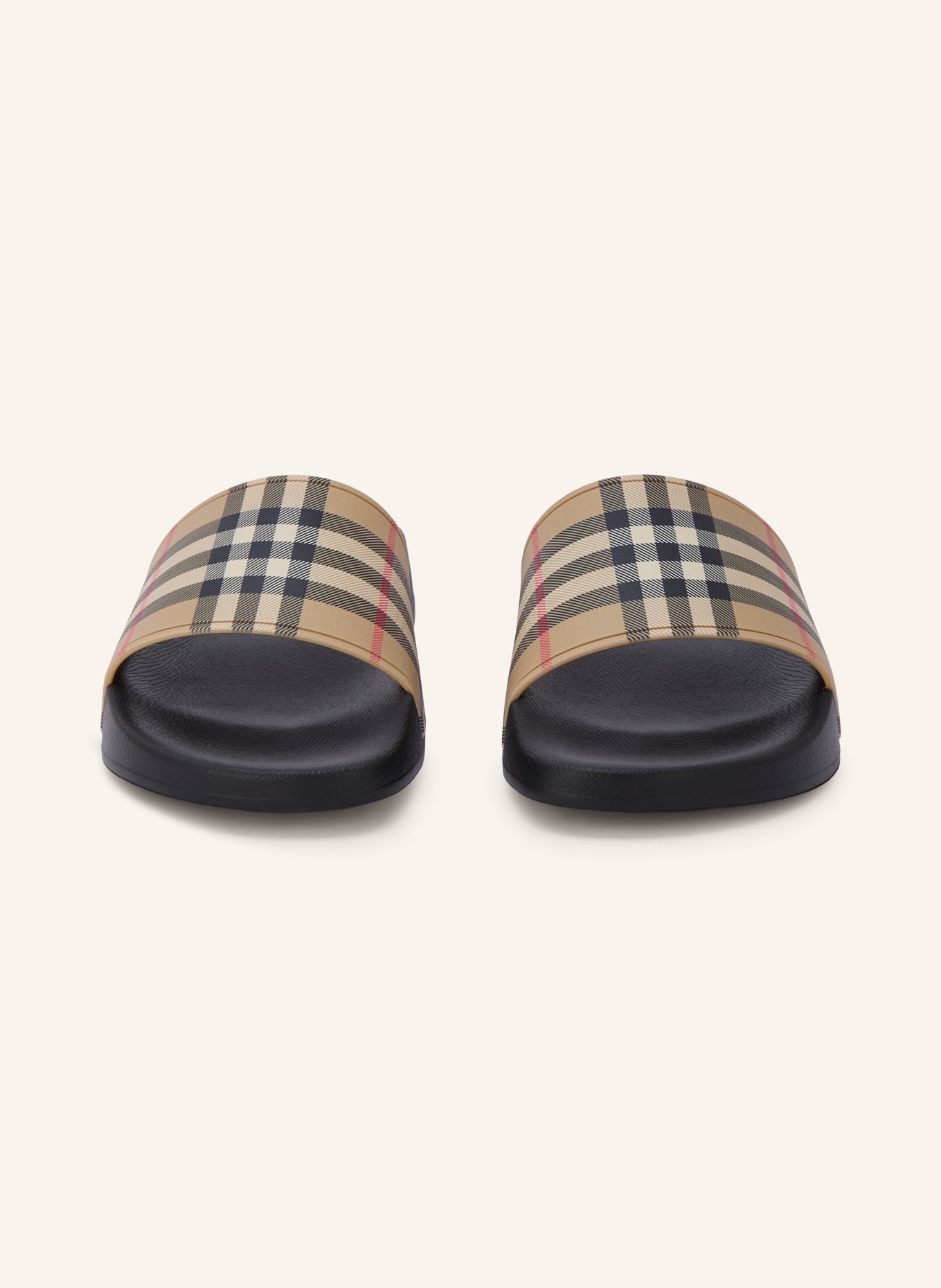 BURBERRY FURLEY slides: BLACK / BEIGE / RED