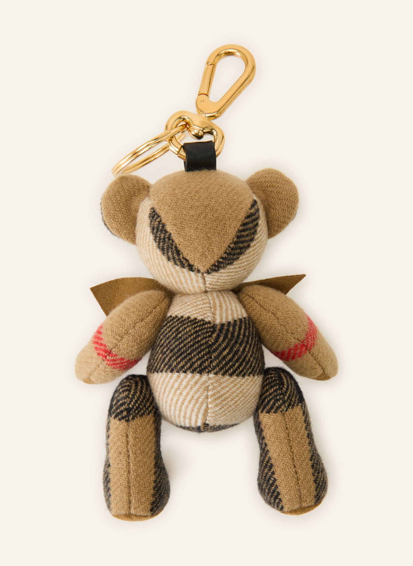 BURBERRY Breloque de sac THOMAS: MARRON FONCÉ / OR / MARRON CLAIR