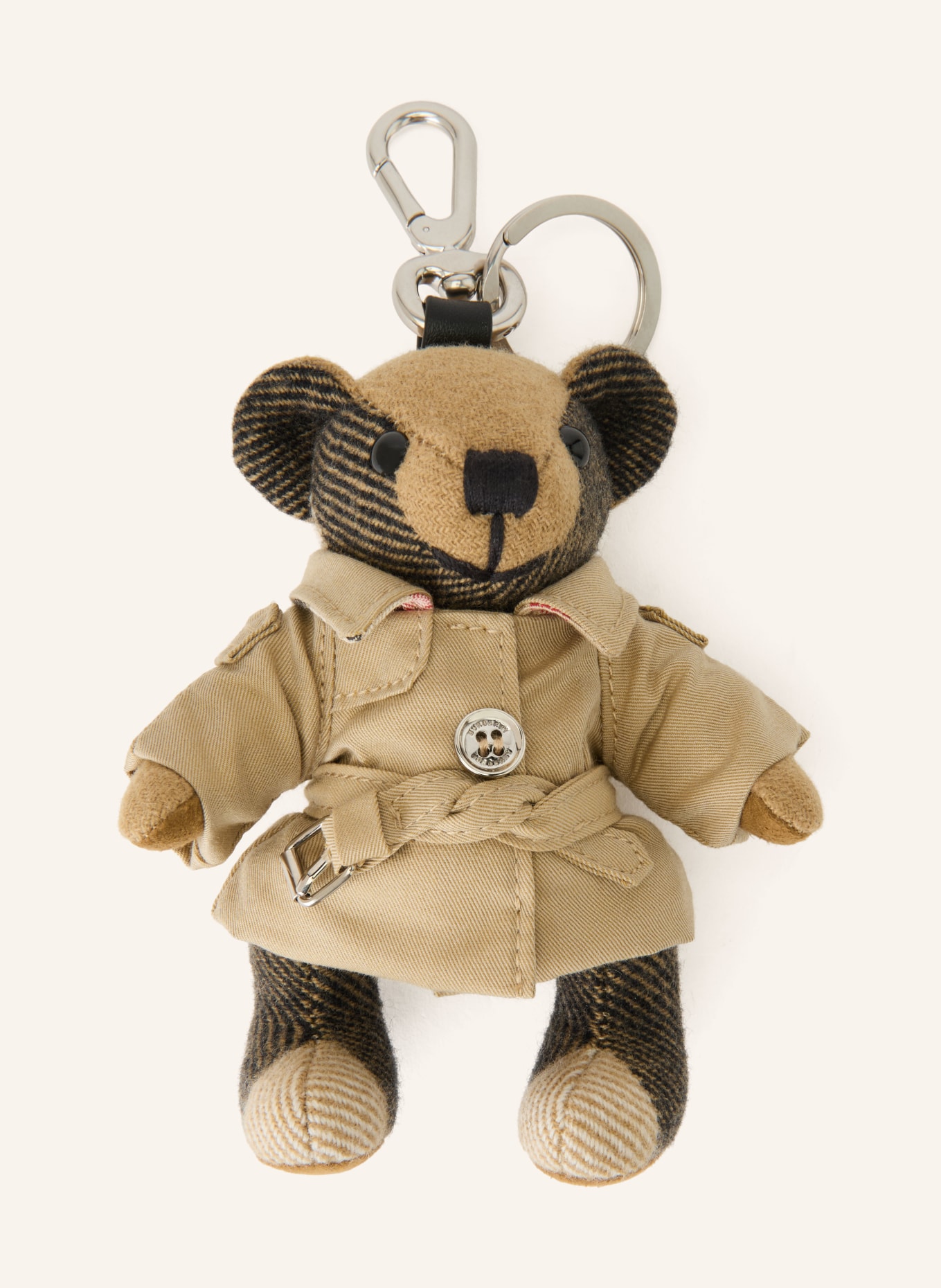 BURBERRY Breloque de sac THOMAS: MARRON CLAIR / MARRON FONCÉ / TAUPE