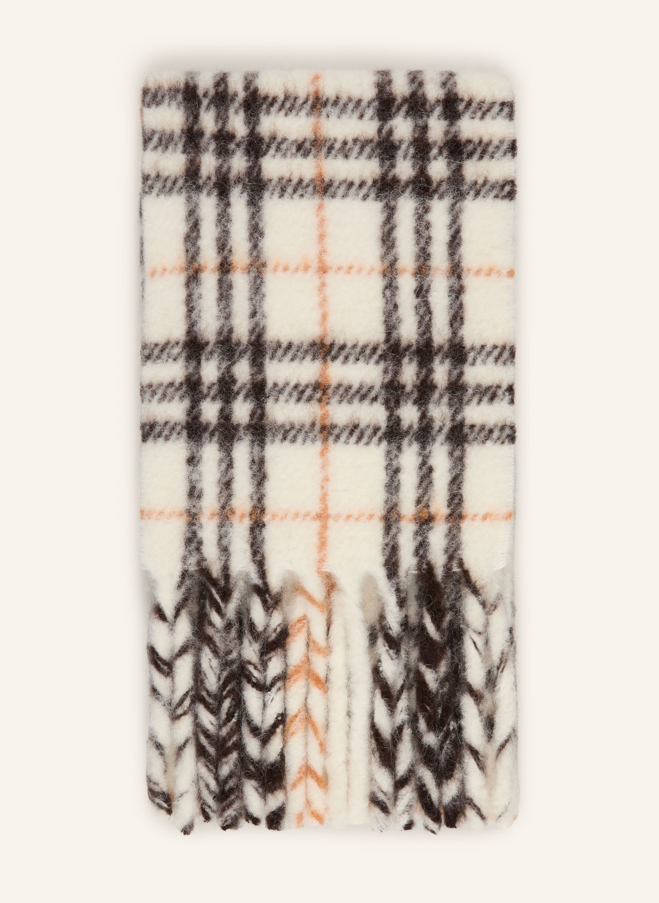 BURBERRY Schal mit Alpaka: ECRU / DUNKELBRAUN / BRAUN