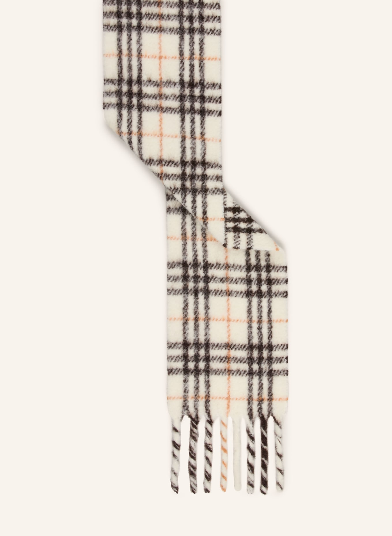 BURBERRY Schal mit Alpaka: ECRU / DUNKELBRAUN / BRAUN