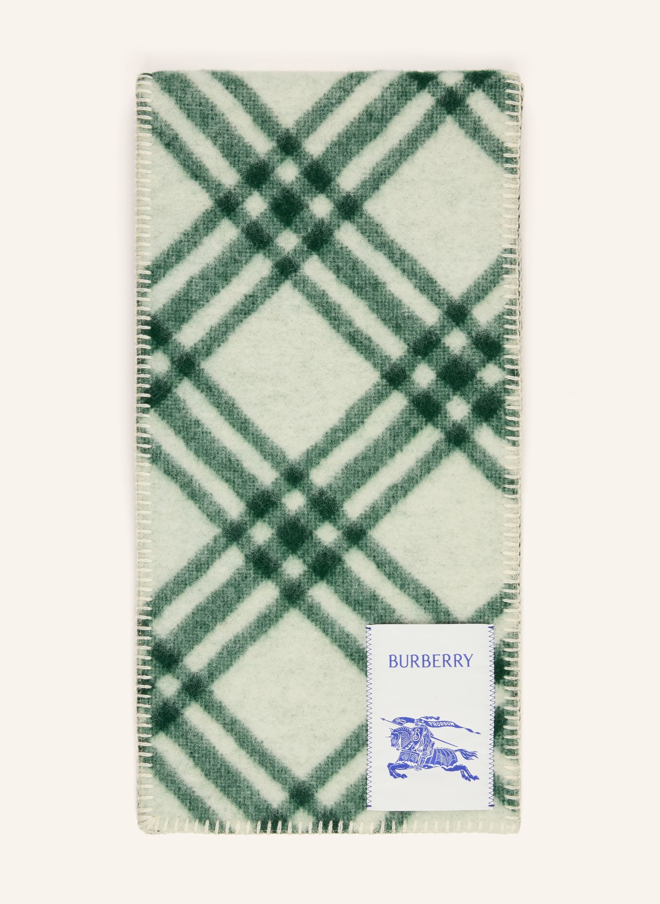 BURBERRY Schal: HELLGRÜN / ECRU / GRÜN