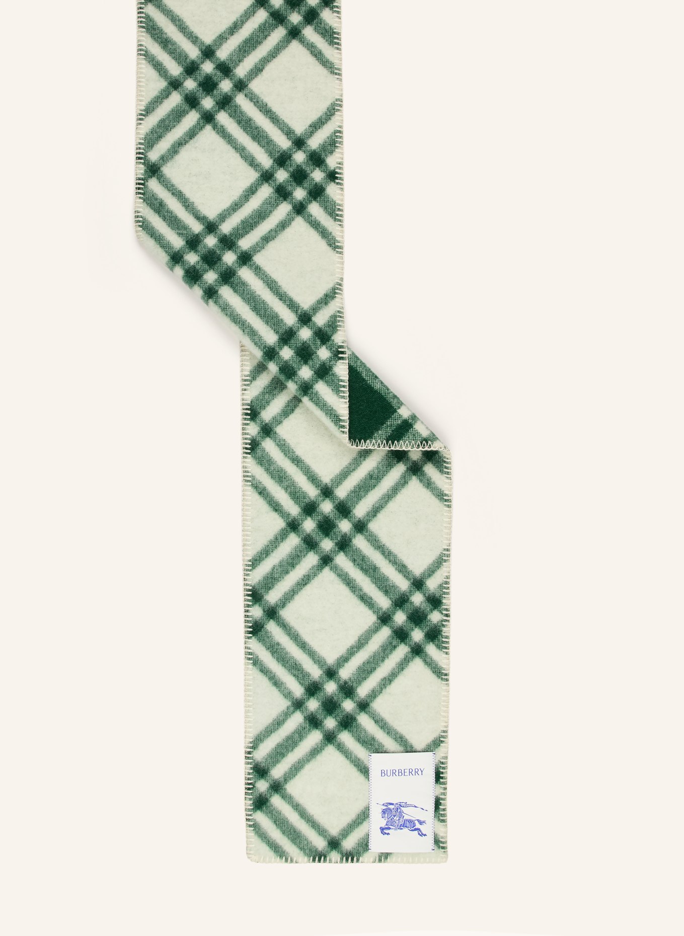 BURBERRY Schal: HELLGRÜN / ECRU / GRÜN