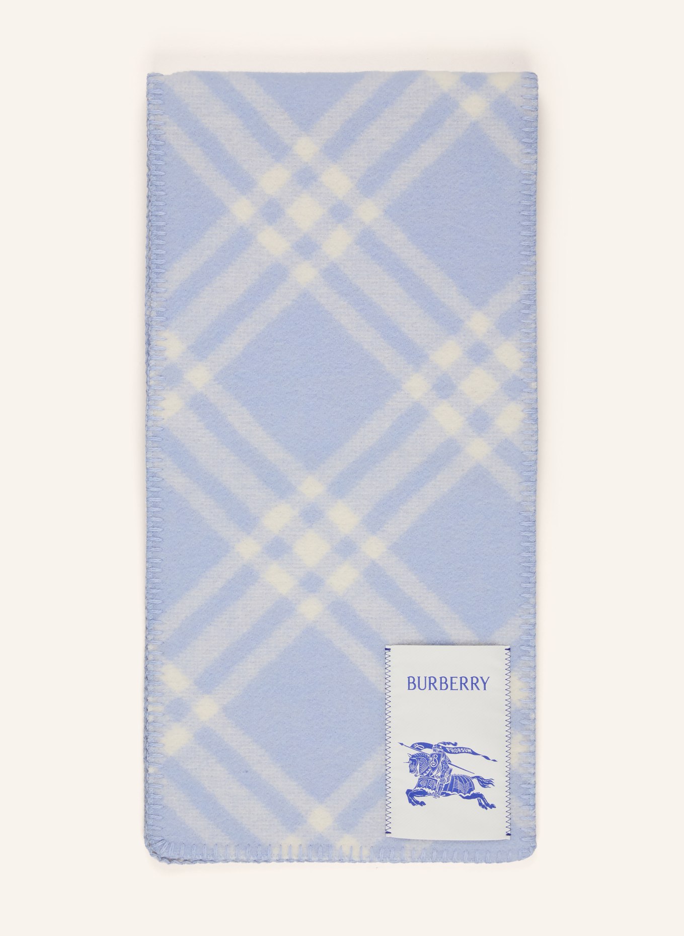 BURBERRY Schal: HELLBLAU / WEISS