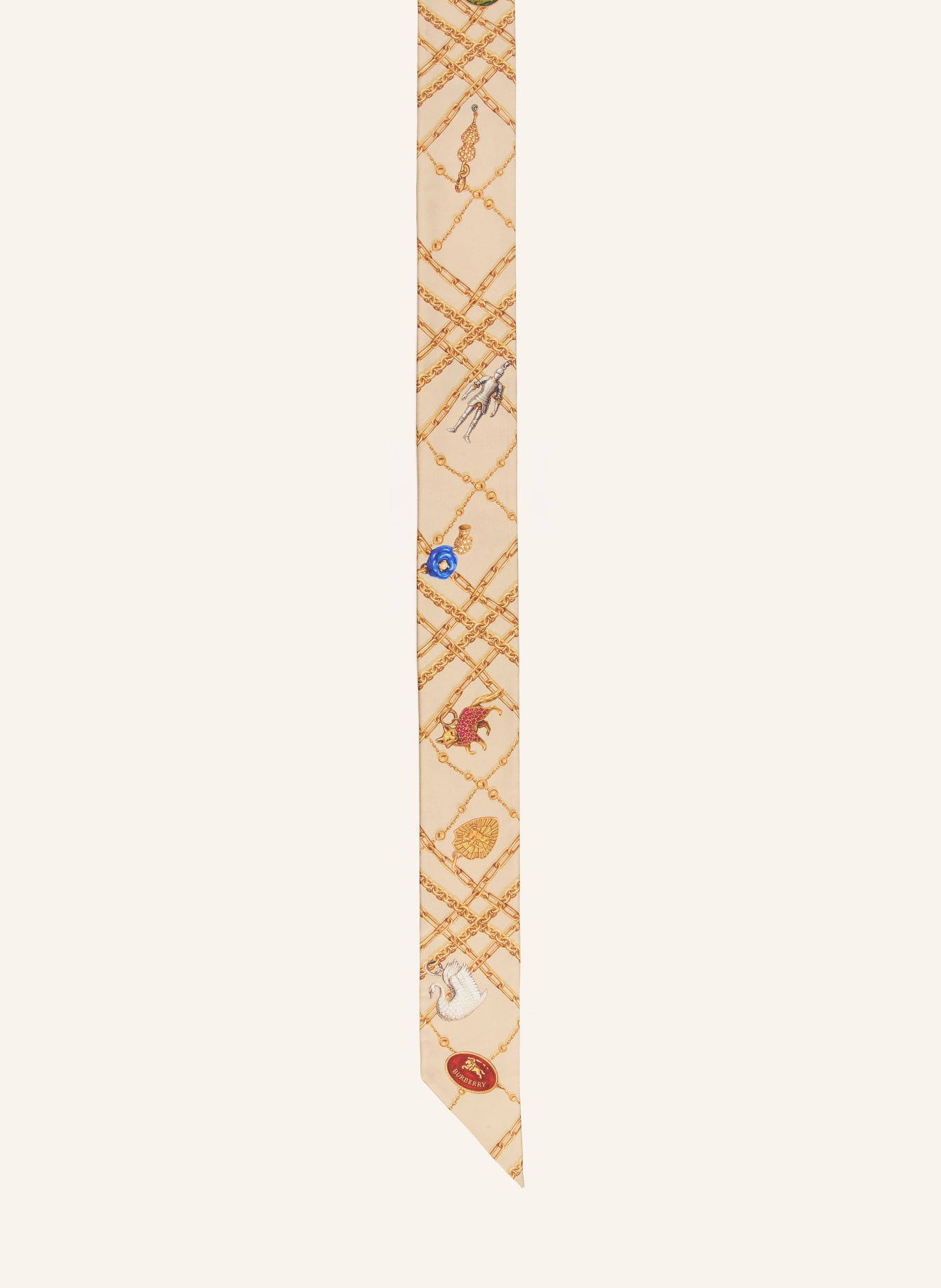 BURBERRY Foulard en soie: BEIGE / ROUGE / BLEU