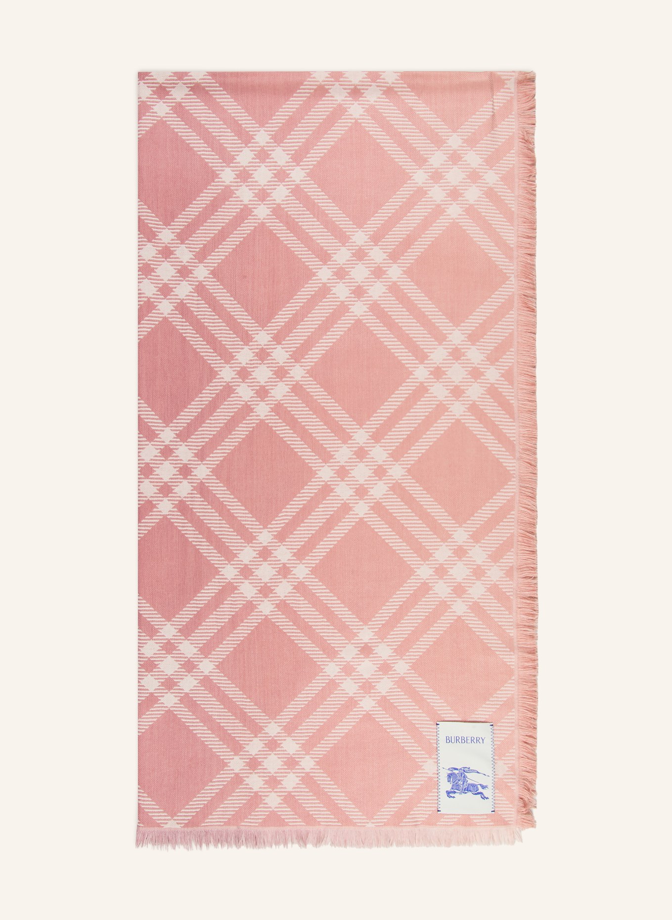 BURBERRY Sjaal met zijde: ROSÉ / CRÈME