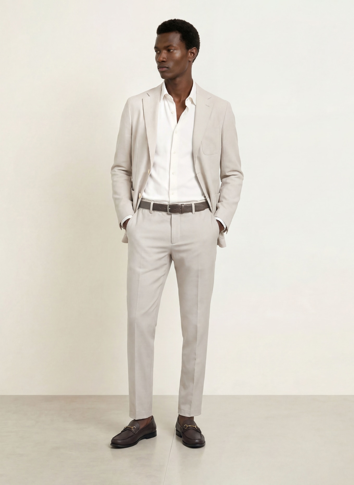 BOSS Oblekové kalhoty PERIN Tapered Fit: 271 LIGHT BEIGE