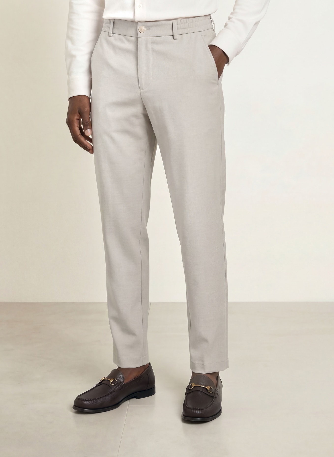 BOSS Oblekové kalhoty PERIN Tapered Fit: 271 LIGHT BEIGE