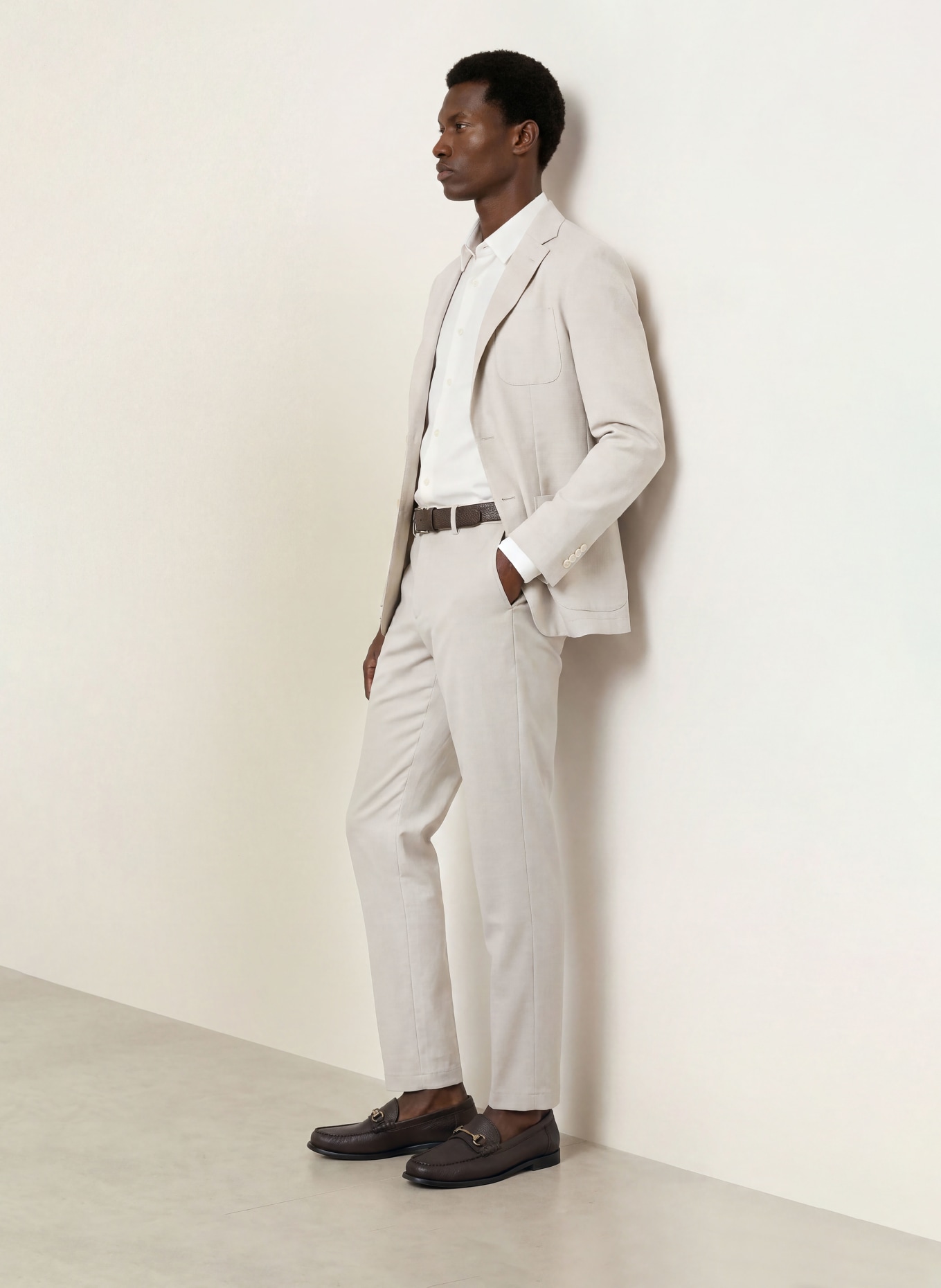BOSS Oblekové kalhoty PERIN Tapered Fit: 271 LIGHT BEIGE