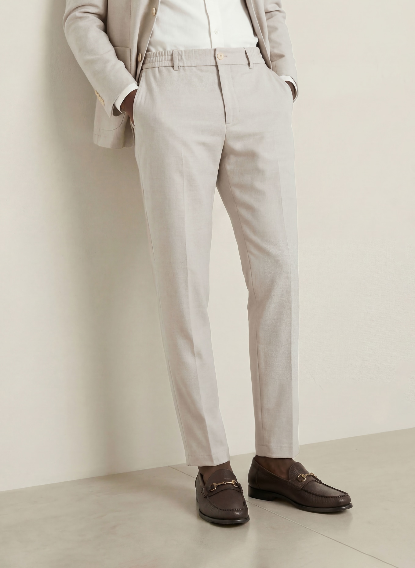 BOSS Oblekové kalhoty PERIN Tapered Fit: 271 LIGHT BEIGE