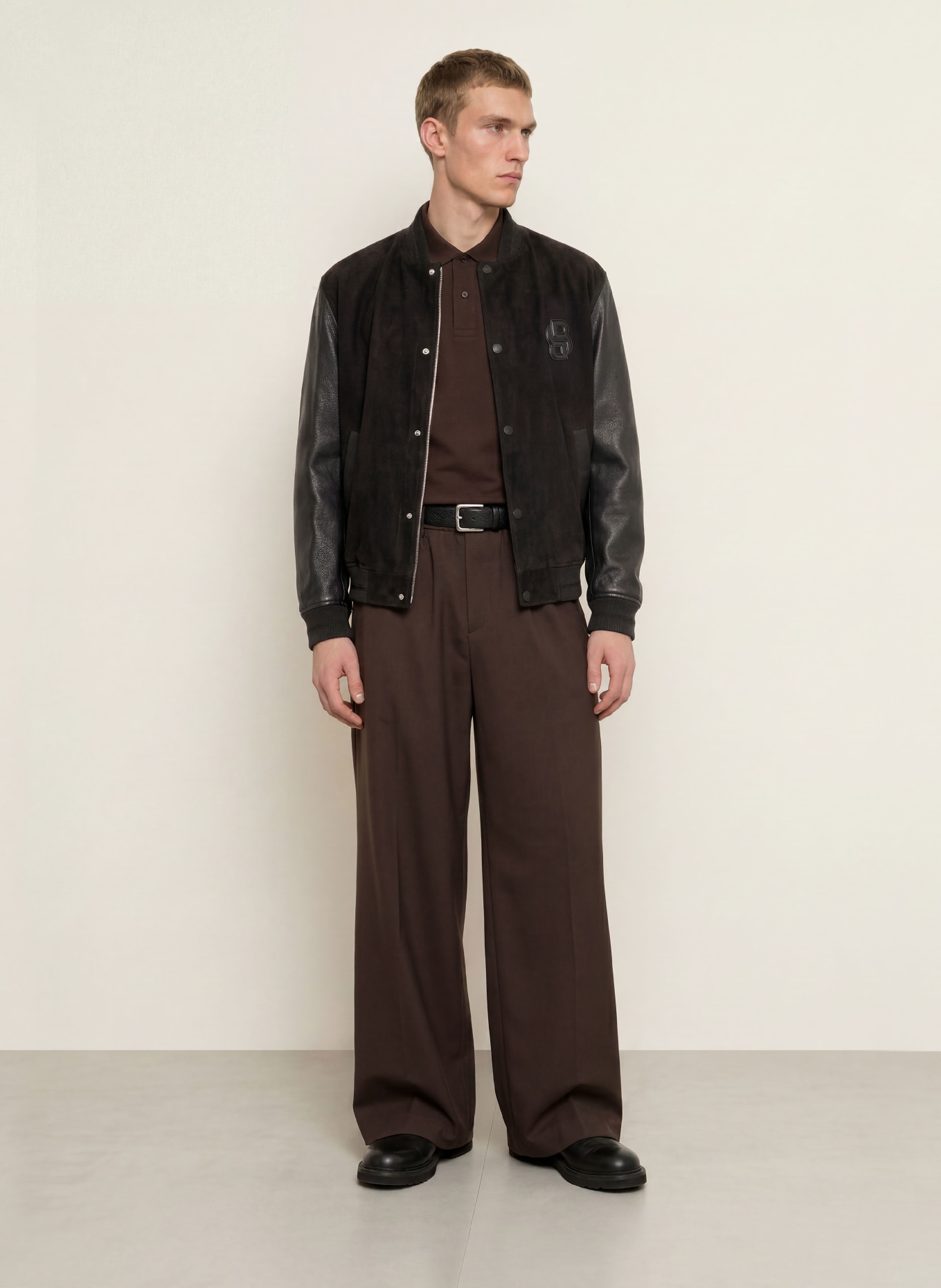 BOSS Lederblouson MILEON: SCHWARZ
