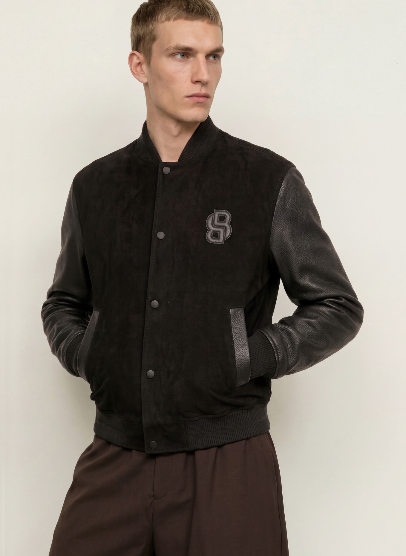 BOSS Lederblouson MILEON: SCHWARZ