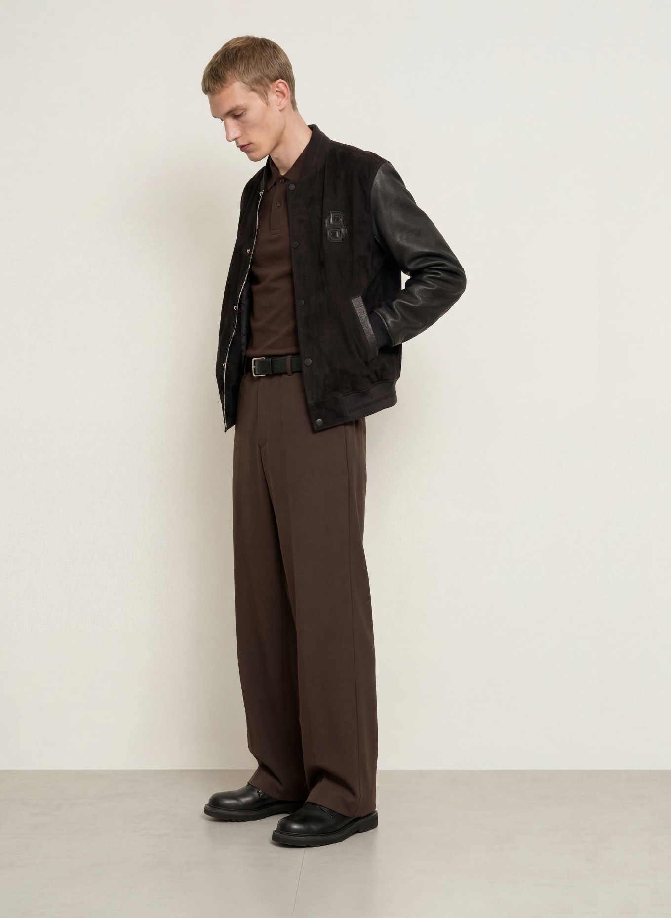 BOSS Lederblouson MILEON: SCHWARZ