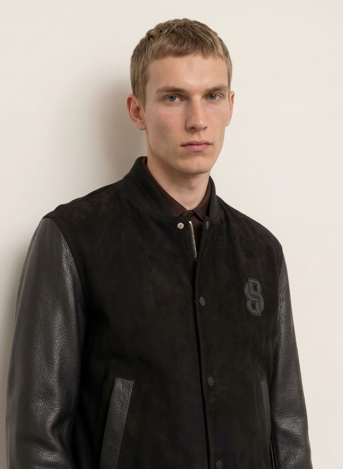 BOSS Lederblouson MILEON: SCHWARZ