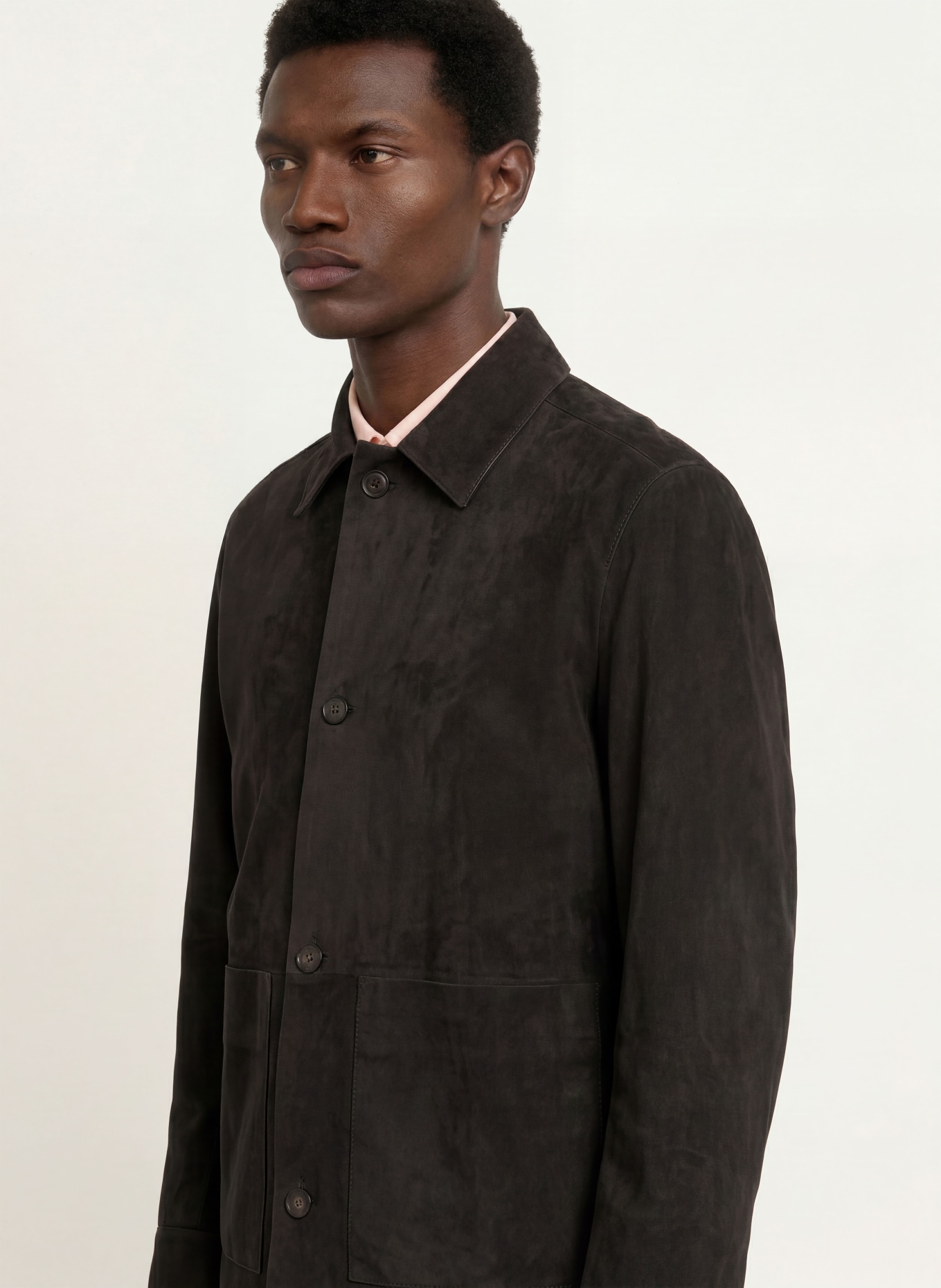 BOSS Leder-Overjacket MANDRIAN: DUNKELBRAUN