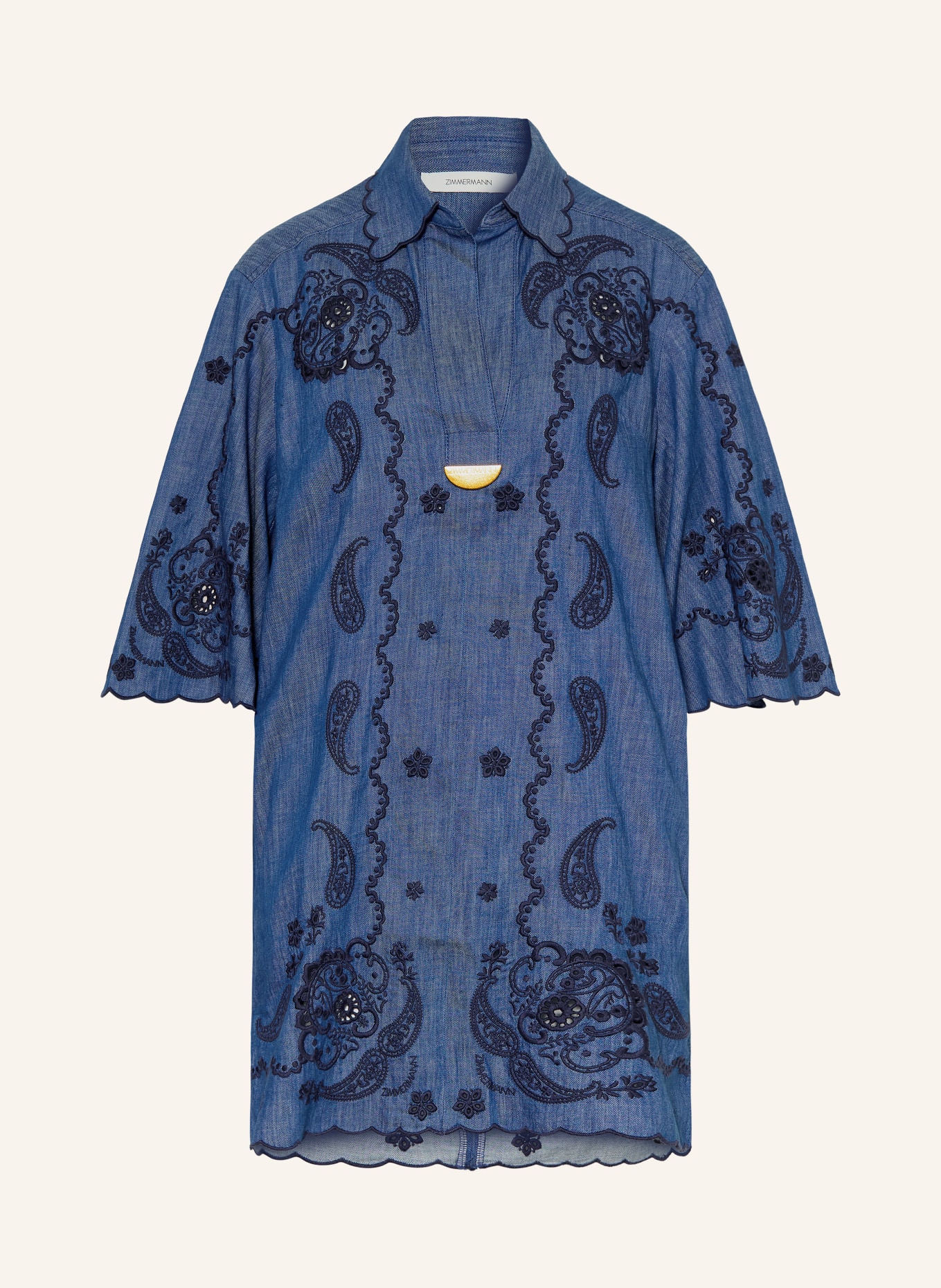 ZIMMERMANN ASTER denim dress: BLUE / DARK BLUE
