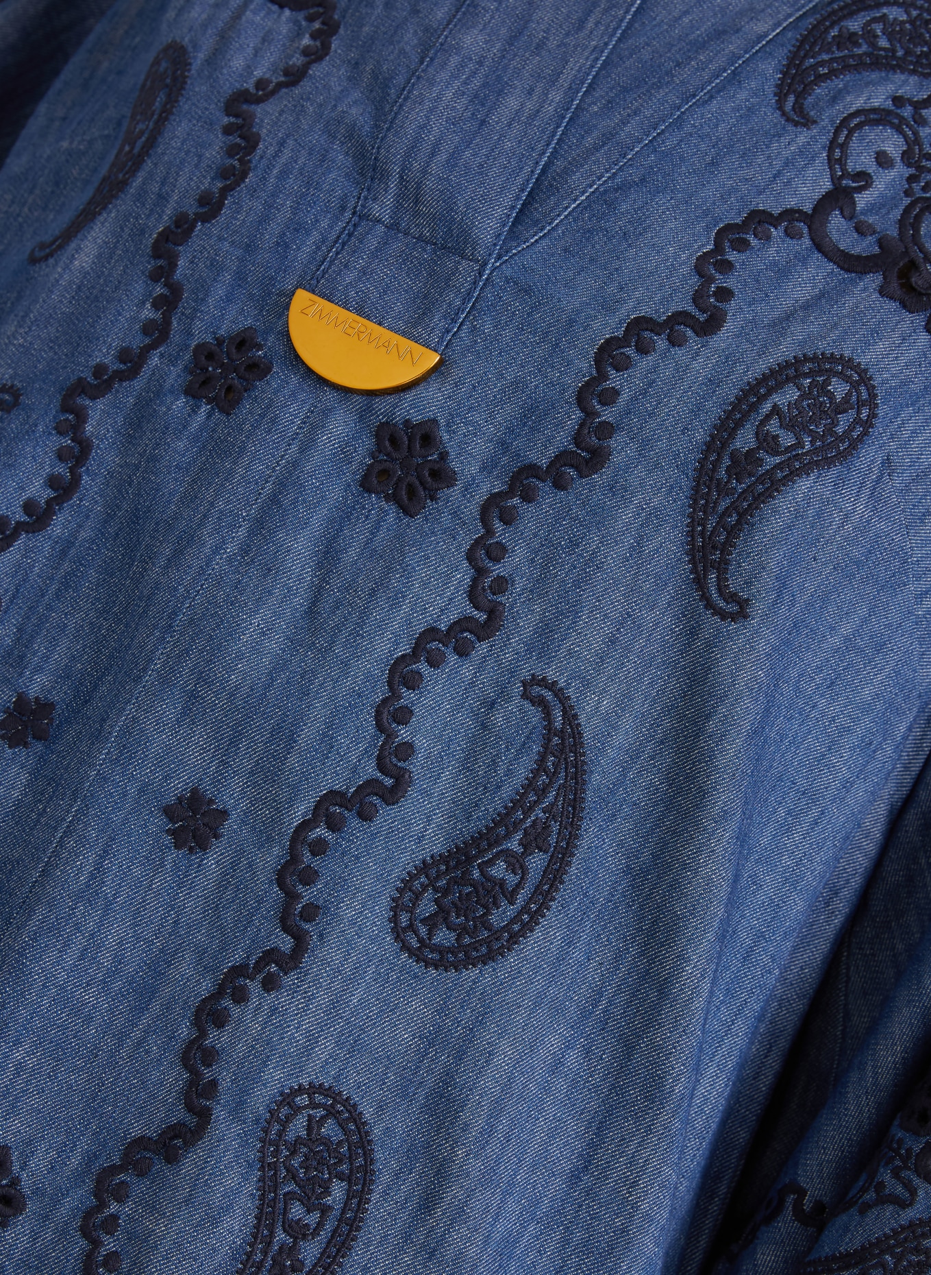 ZIMMERMANN ASTER denim dress: BLUE / DARK BLUE