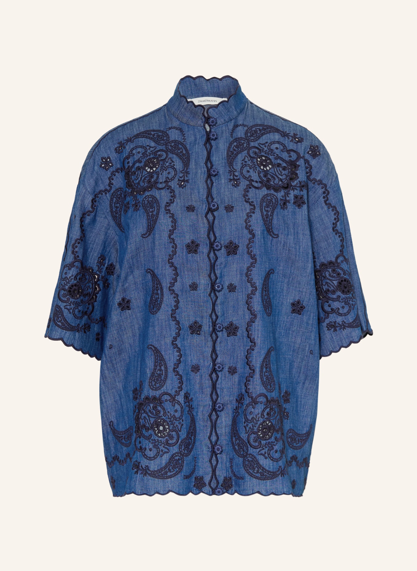 ZIMMERMANN Bluzka jeansowa ASTER: NIEBIESKI / GRANATOWY