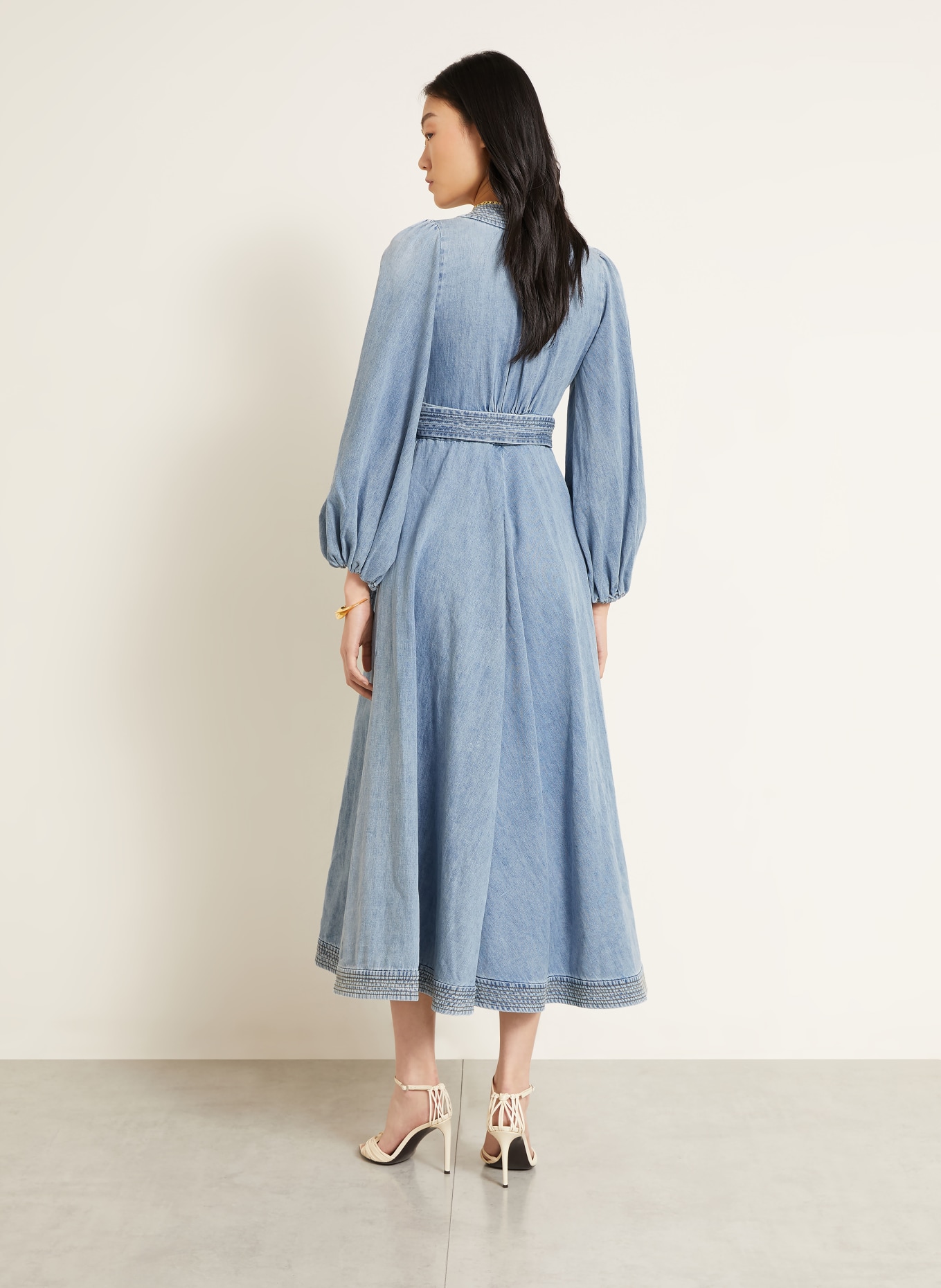 ZIMMERMANN INDRA denim dress: LIGHT BLUE