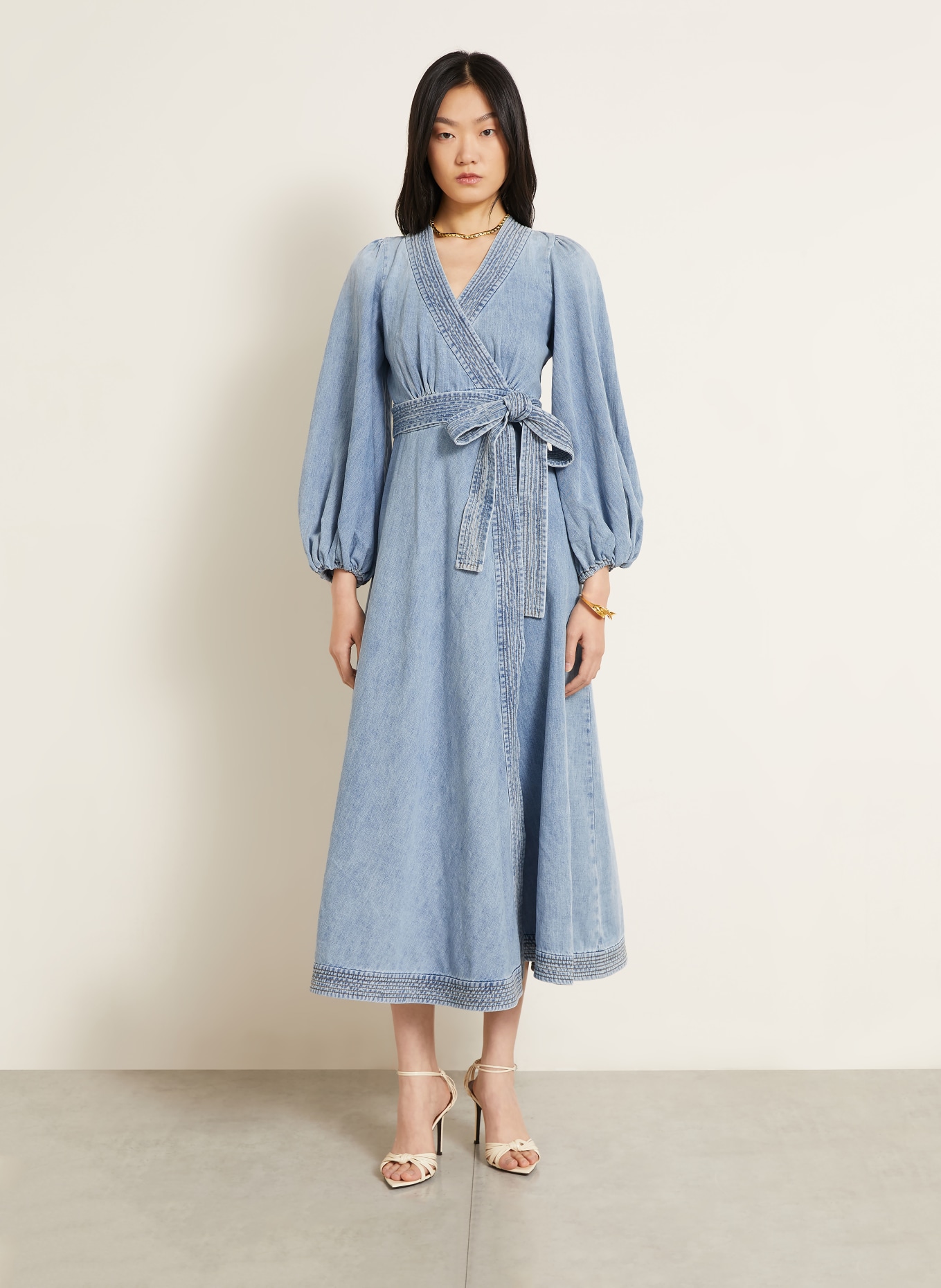 ZIMMERMANN INDRA denim dress: LIGHT BLUE