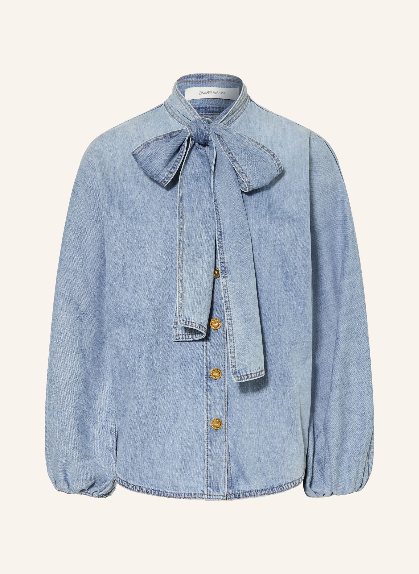 ZIMMERMANN INDRA Denim blouse: LIGHT BLUE