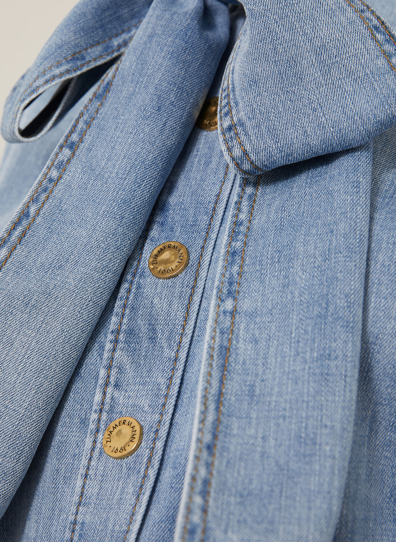 ZIMMERMANN INDRA Denim blouse: LIGHT BLUE