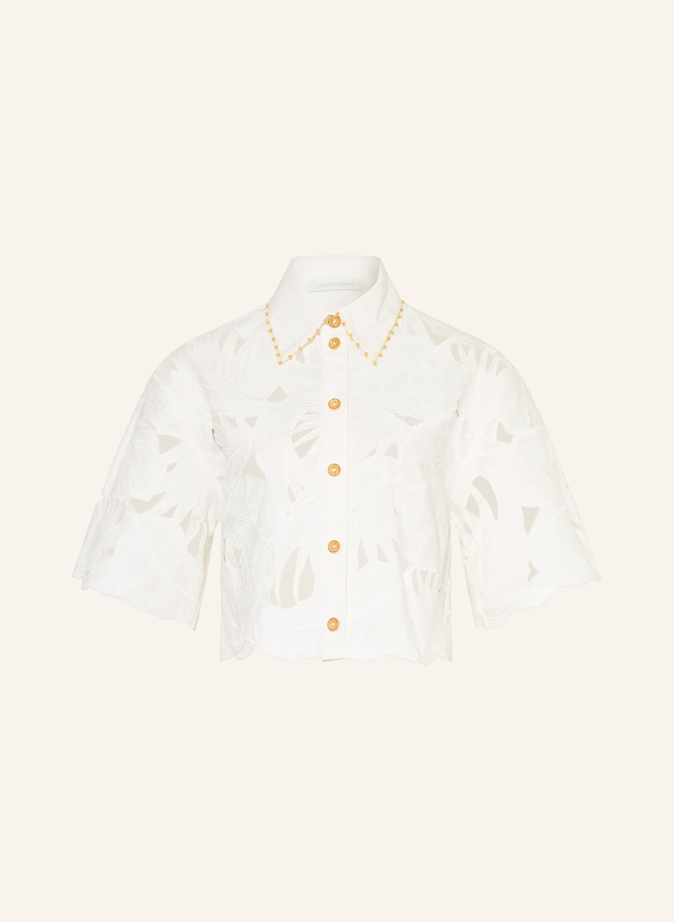 ZIMMERMANN Hemdbluse aus Lochspitze: WEISS
