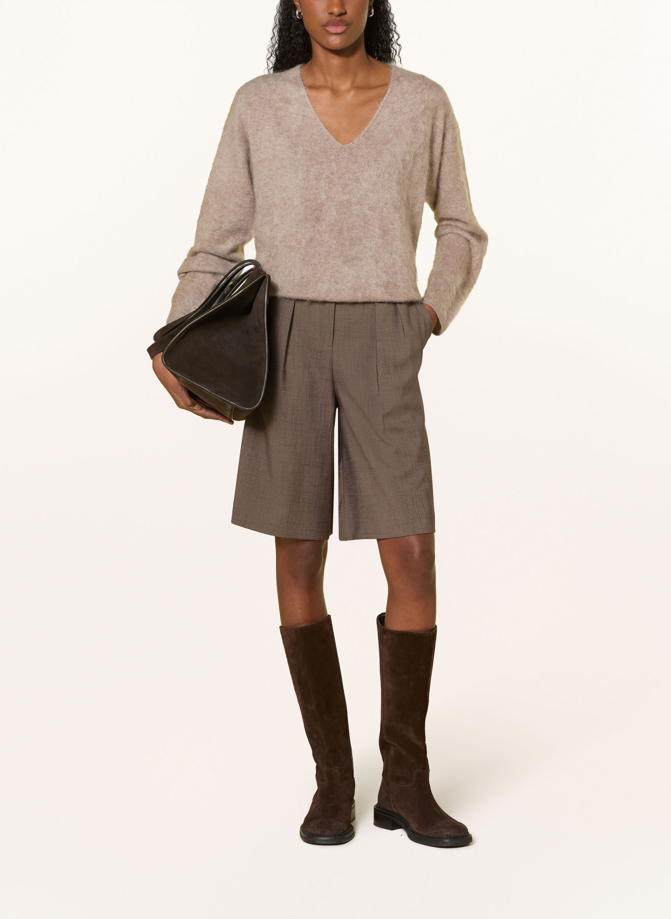 darling harbour Cashmere Sweater: GREIGE