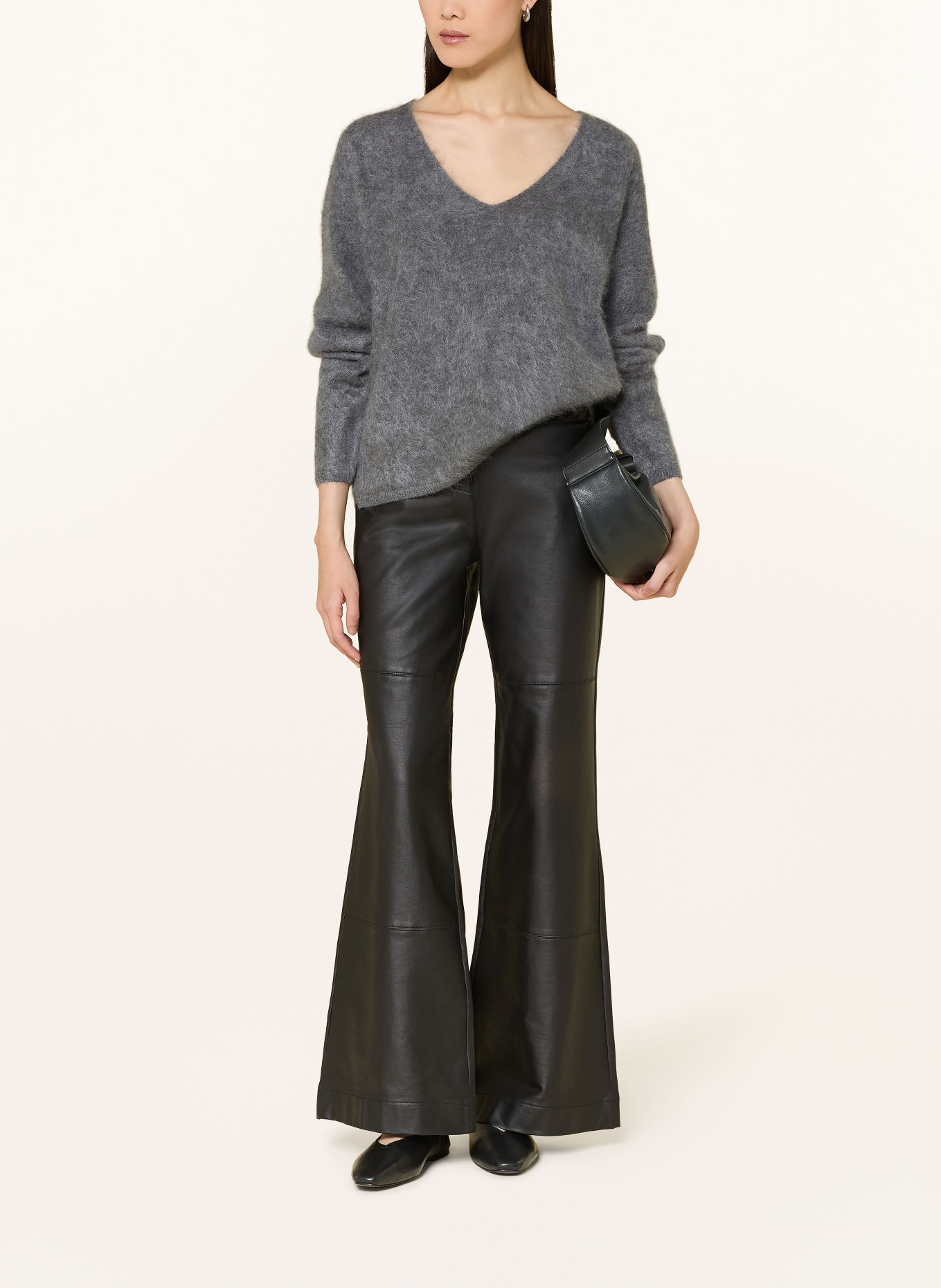 darling harbour Cashmere Sweater: DARK GREY MELANGE