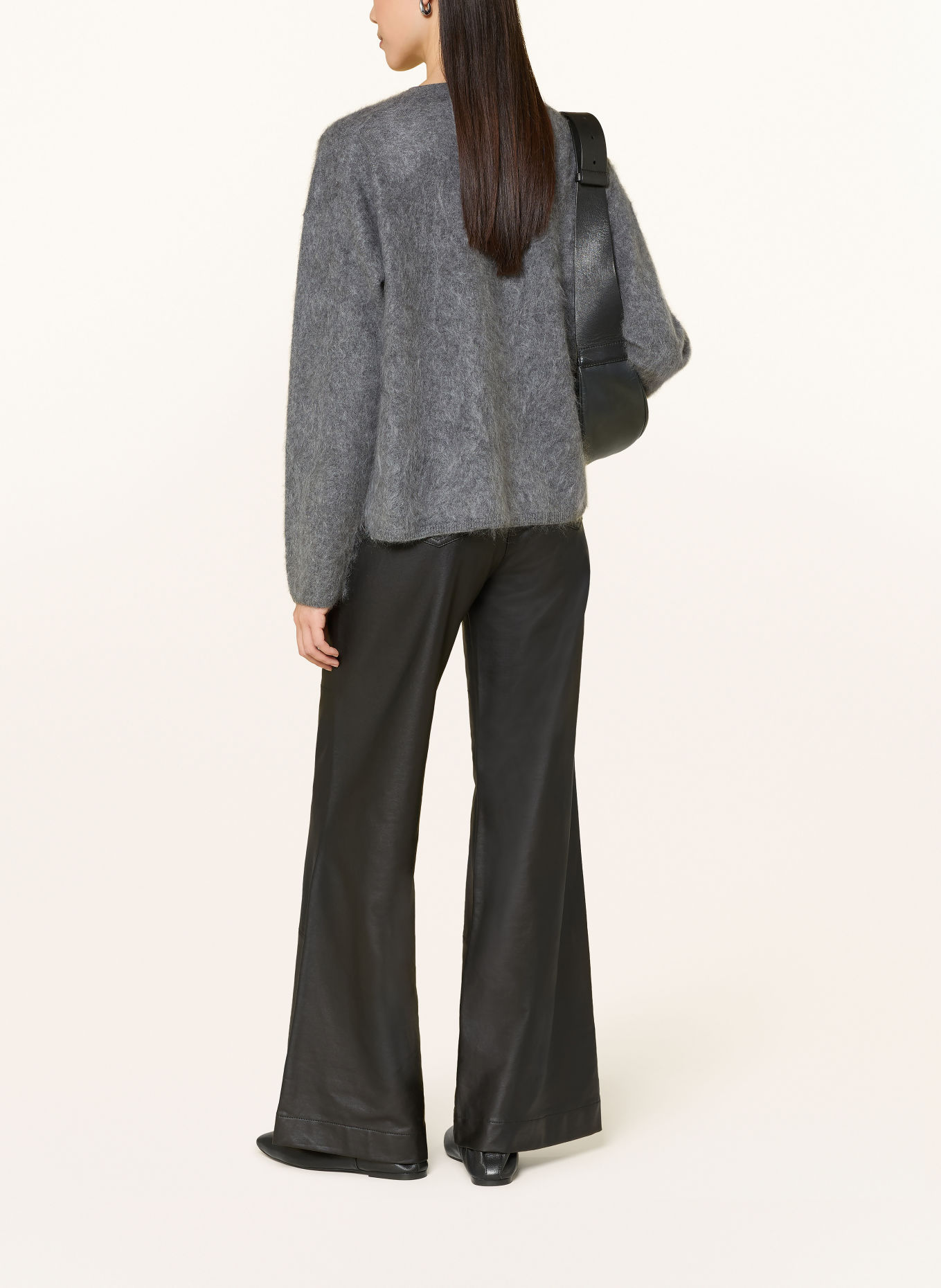 darling harbour Cashmere Sweater: DARK GREY MELANGE