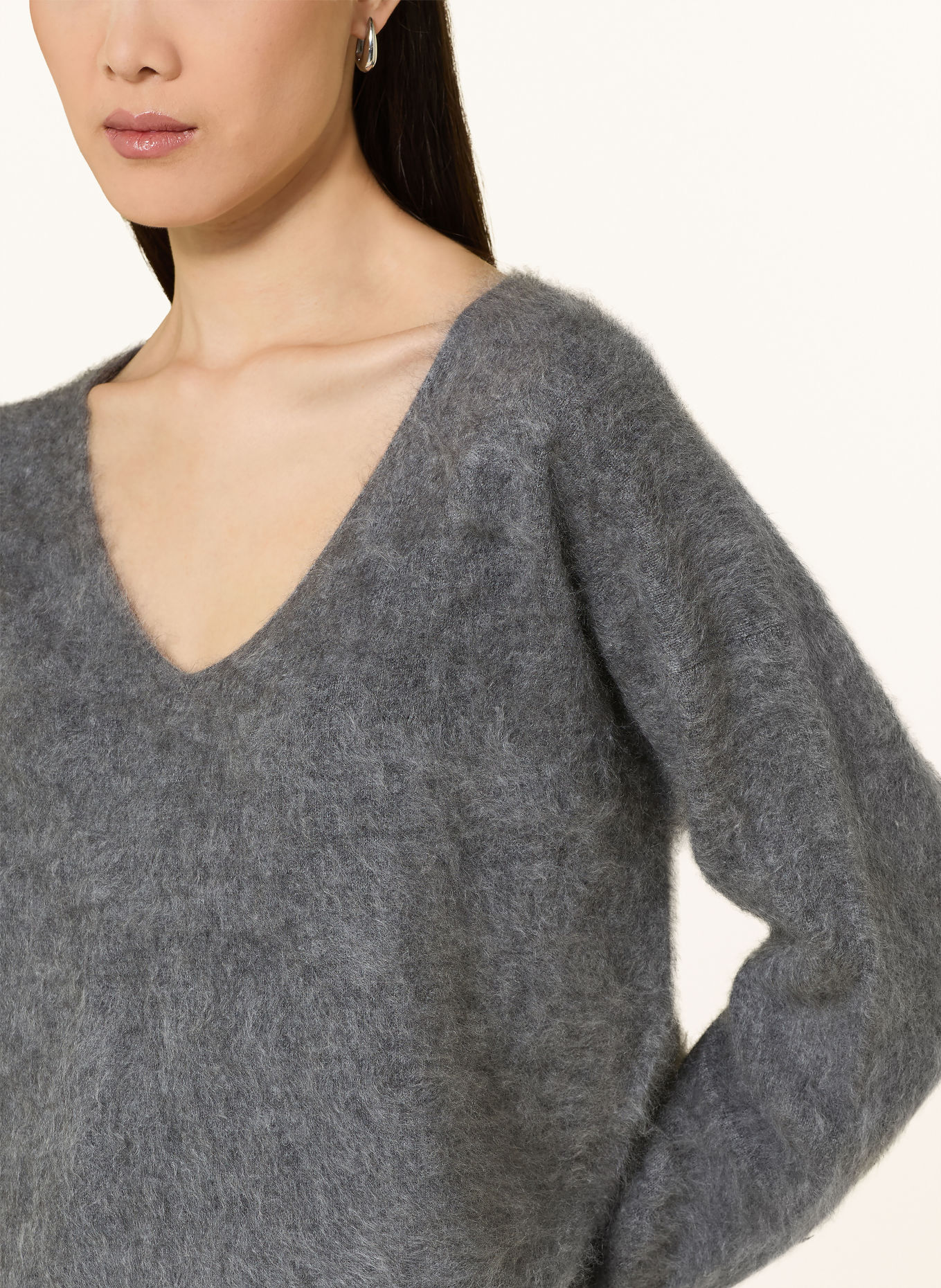 darling harbour Cashmere Sweater: DARK GREY MELANGE