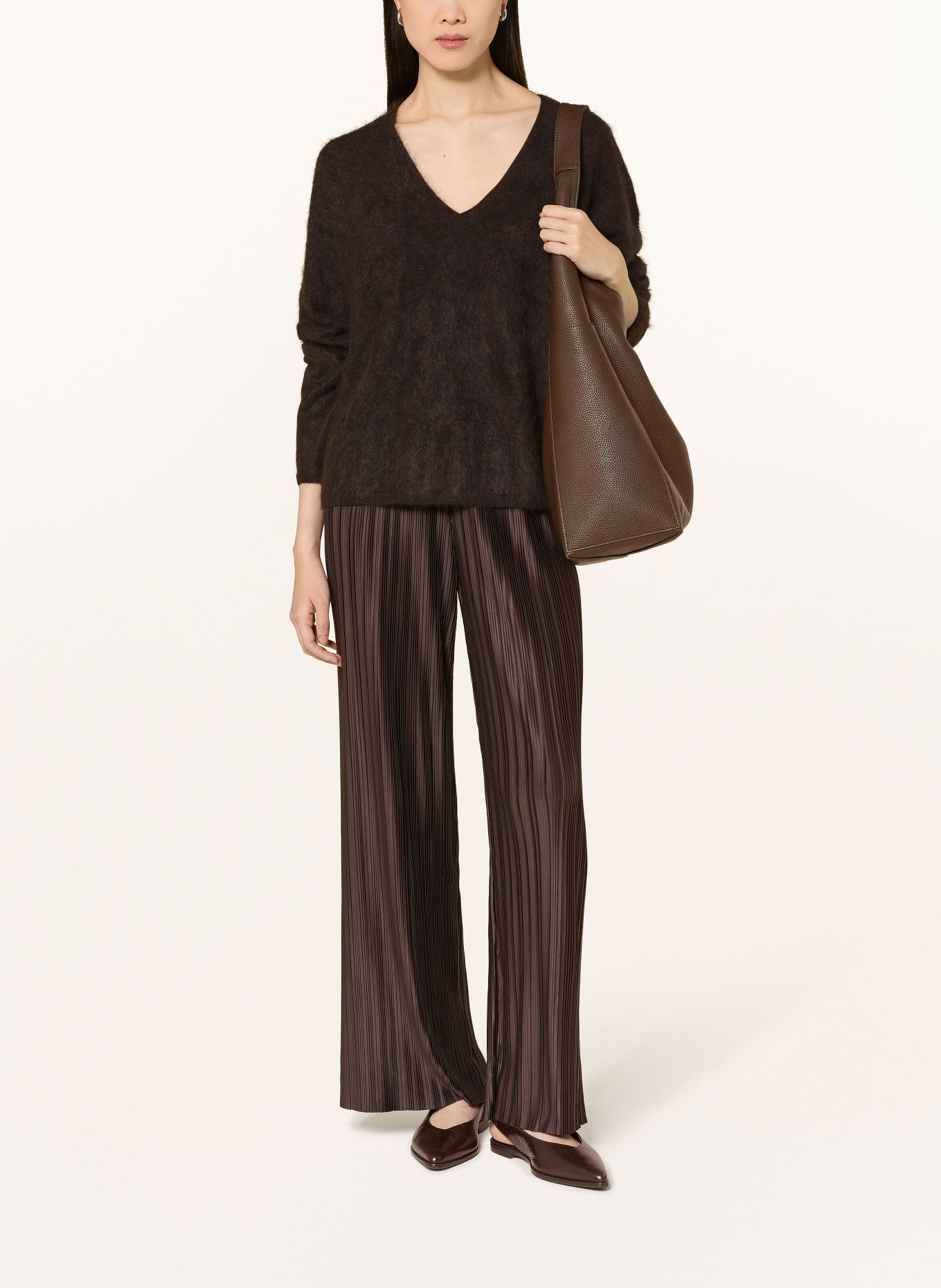 darling harbour Cashmere Sweater: DARK BROWN