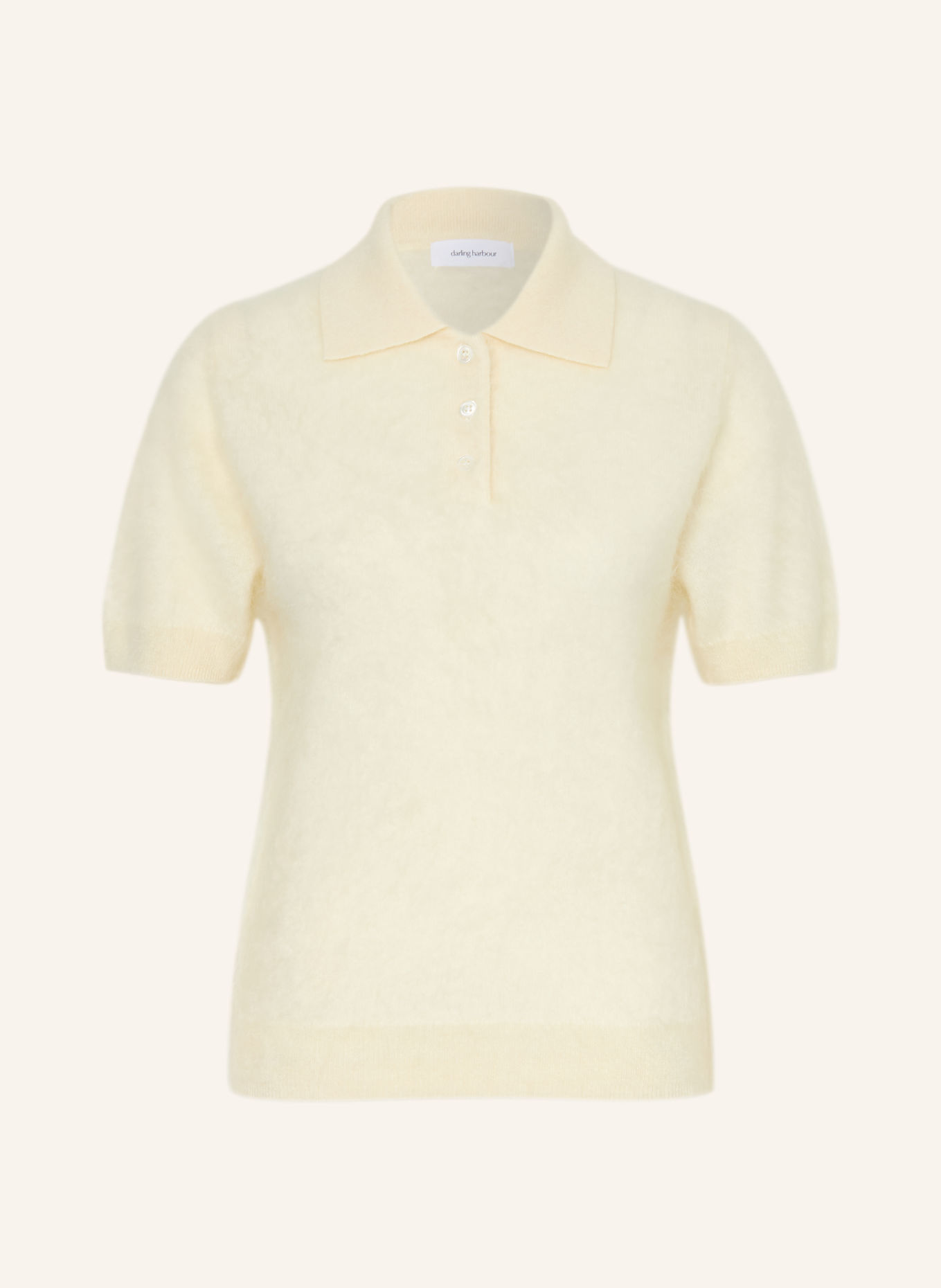 darling harbour Gebreid poloshirt van kasjmier: CREME