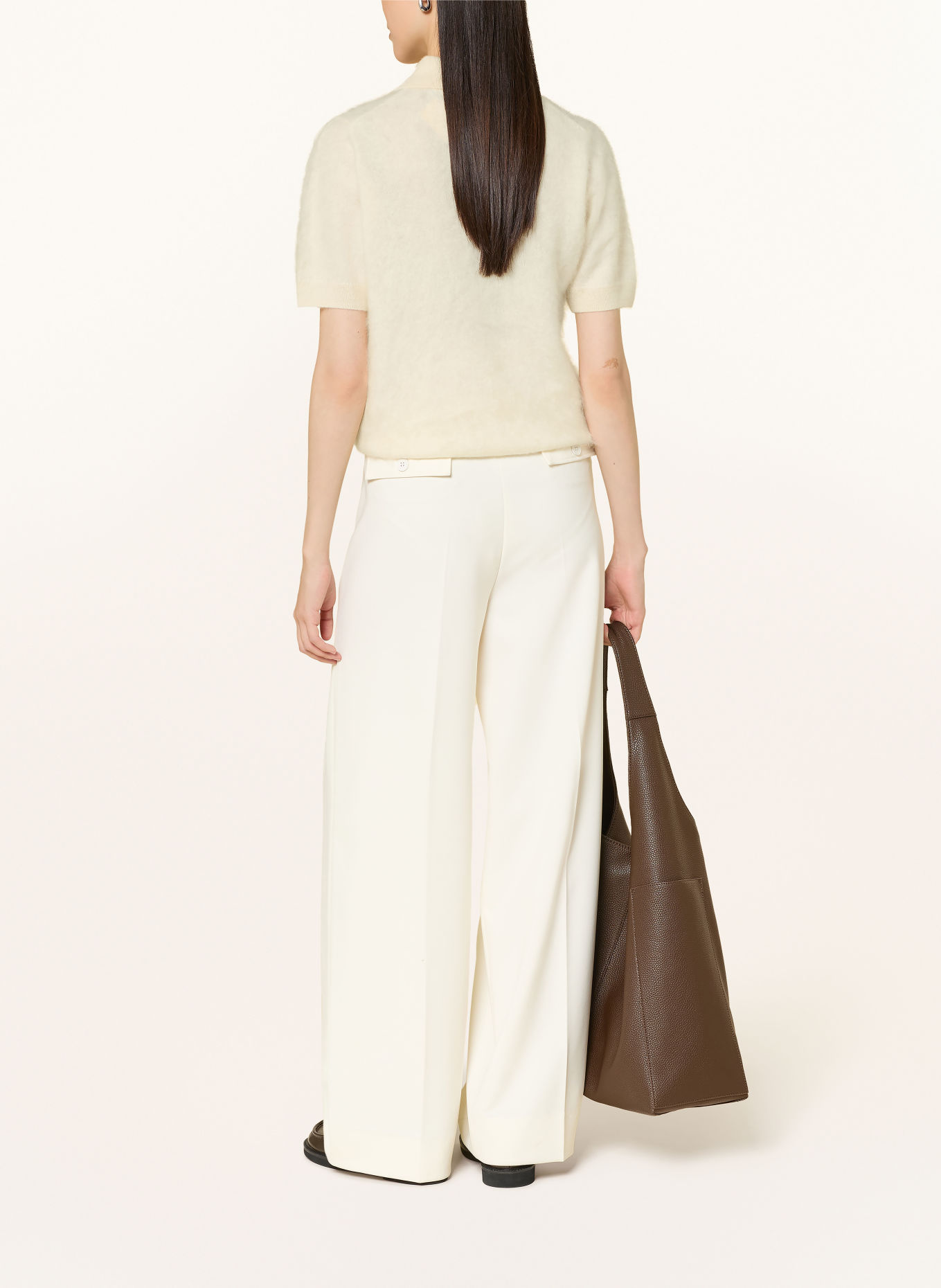 darling harbour Gebreid poloshirt van kasjmier: CREME