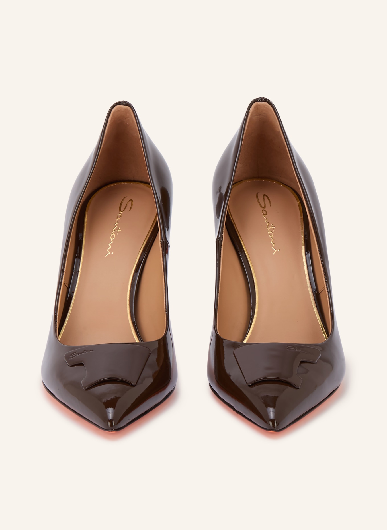Santoni Lack-Pumps SIBI: DUNKELBRAUN