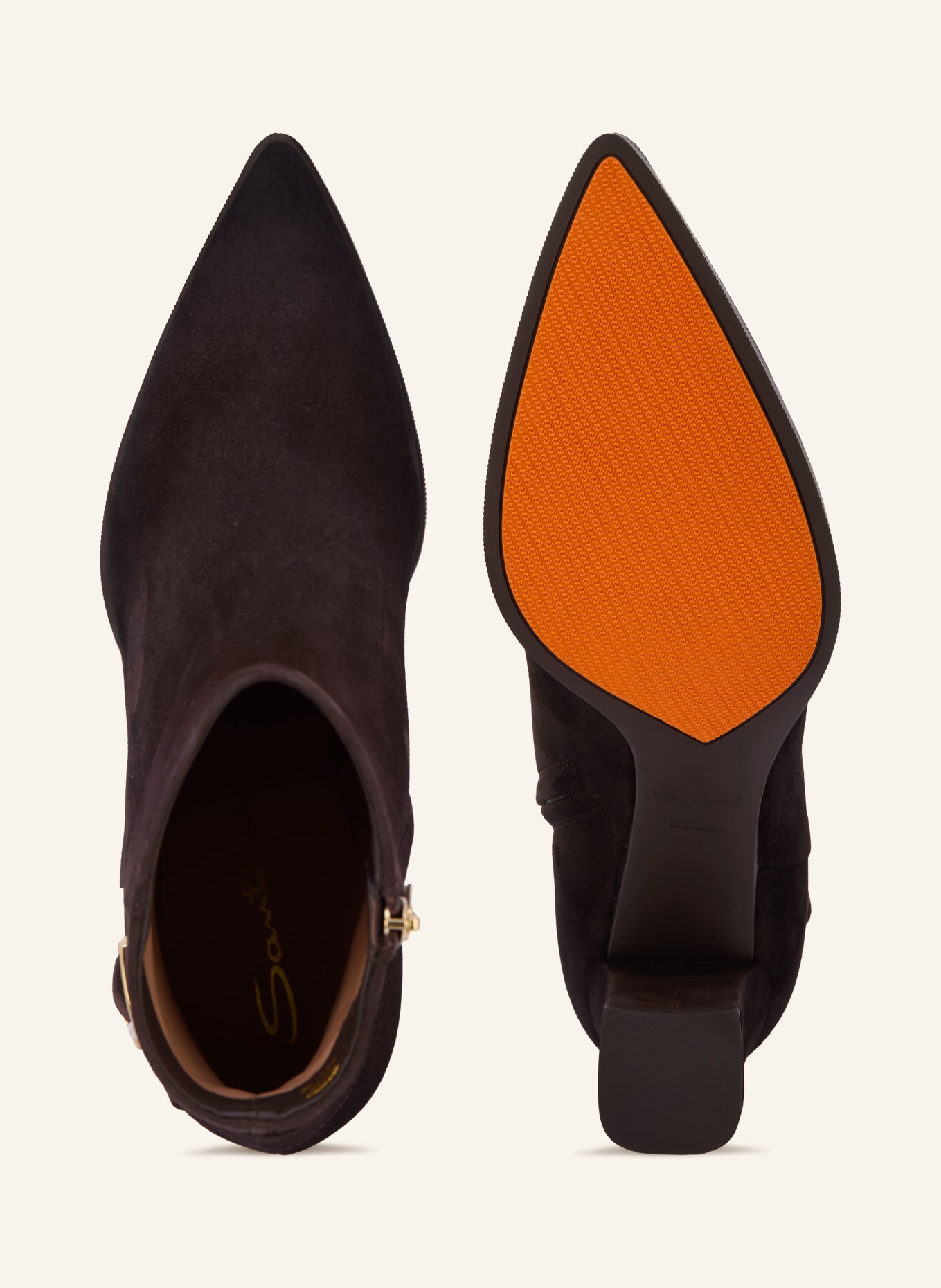 Santoni Laarsjes ELLY: MARRON FONCÉ / GOUD