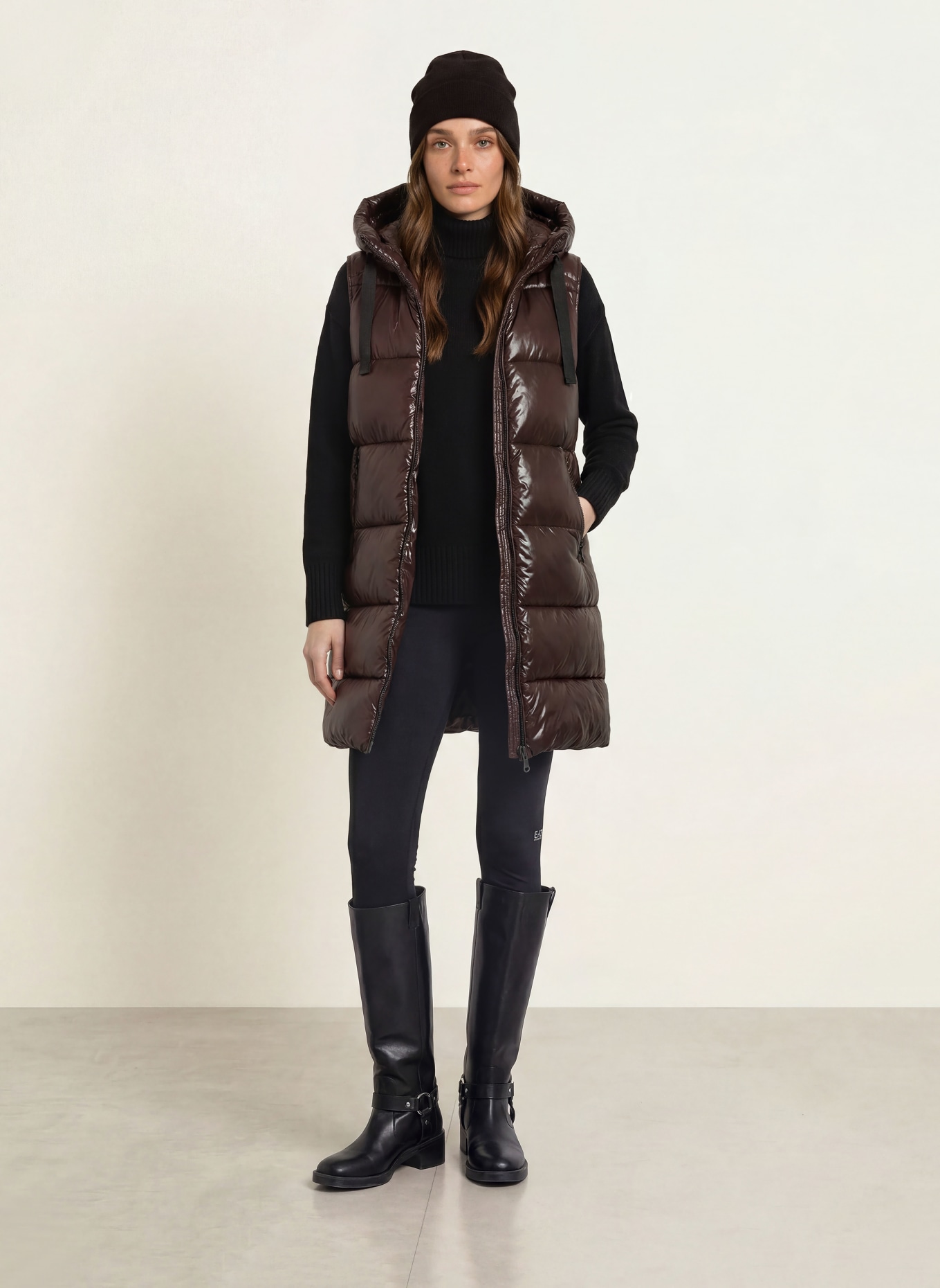 SAVE THE DUCK IRIA Quilted Vest: DARK BROWN