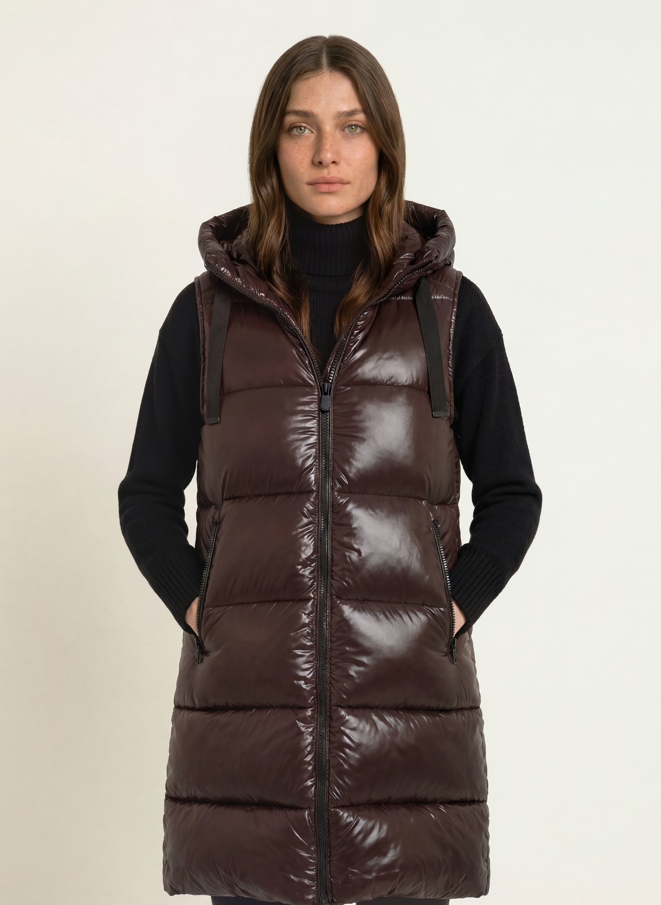 SAVE THE DUCK IRIA Quilted Vest: DARK BROWN