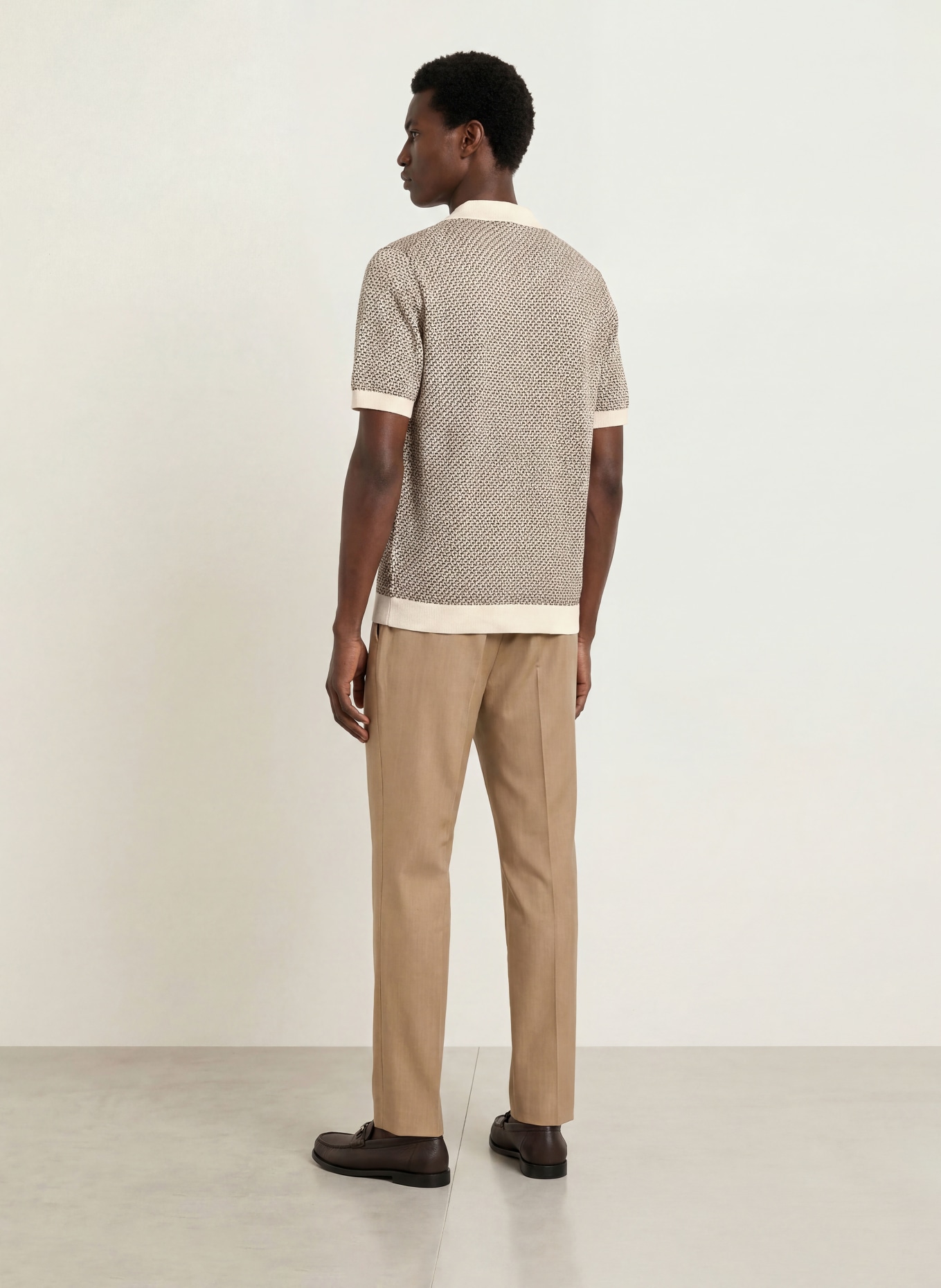 BOSS Strickhemd LOMARE Regular Fit: CREME / BEIGE / SCHWARZ